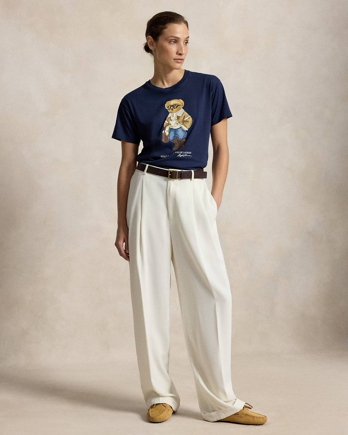 Polo Ralph Lauren naisten T-paita Winter Polo Bear Cotton Jersey Tee, tummansininen