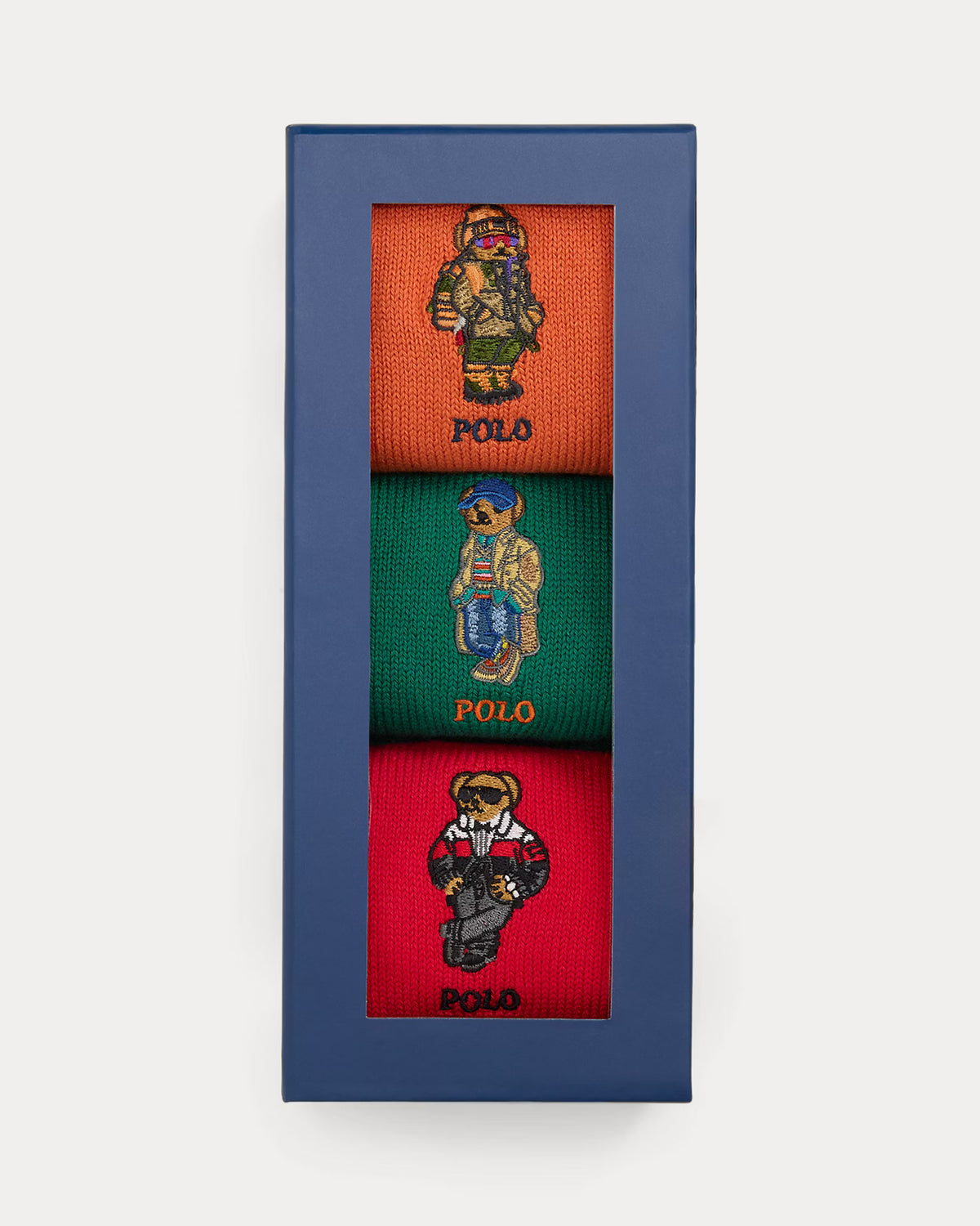 Polo Ralph Lauren miesten sukat Polo Bear Sock 3-Pack Gift Set, monivärinen kuosi