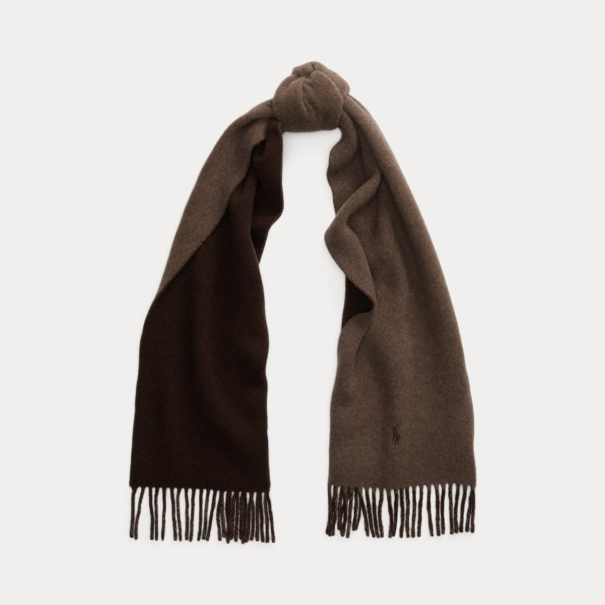 Polo Ralph Lauren naisten huivi Fringe Trim Wool Scarf, tummanruskea
