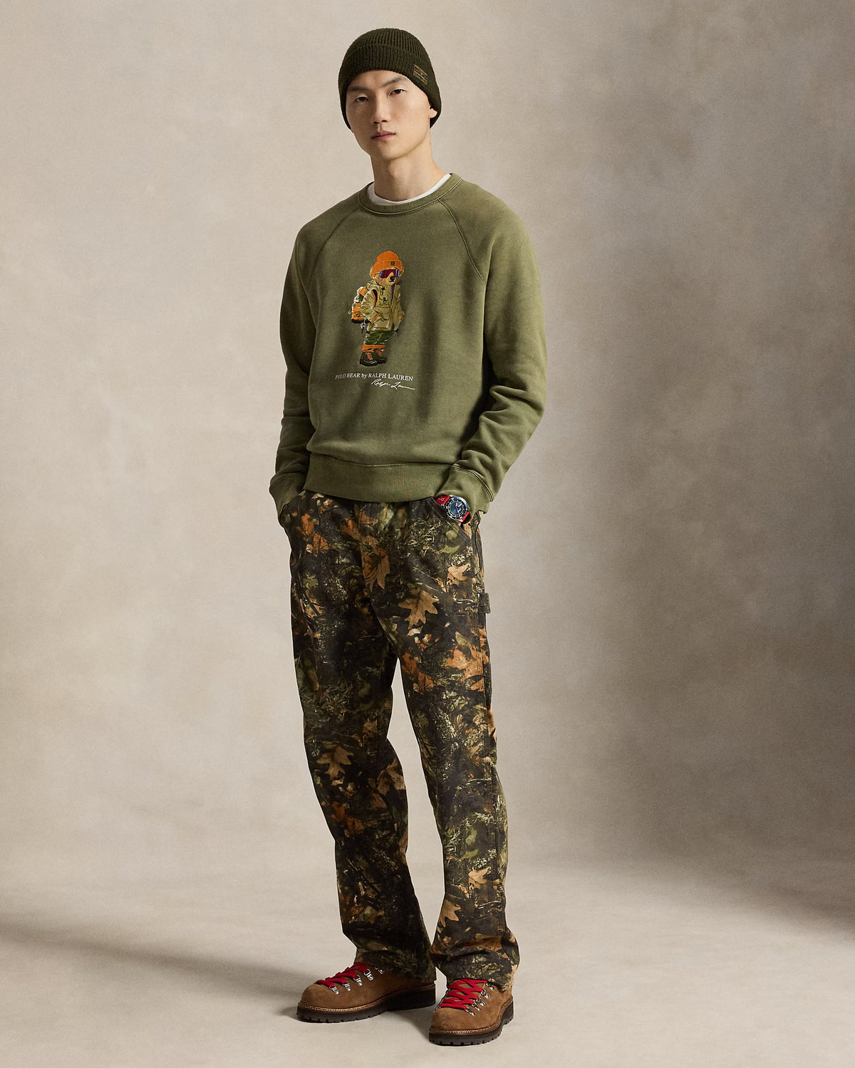 Polo Ralph Lauren miesten collegepaita Polo Bear Fleece Sweatshirt, Cruise Olive