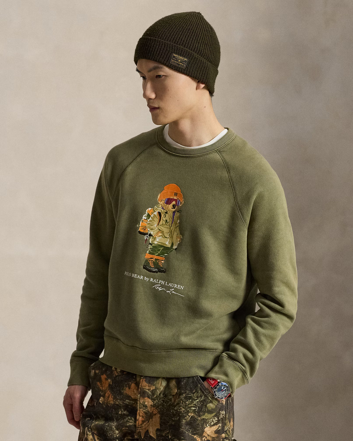 Polo Ralph Lauren miesten collegepaita Polo Bear Fleece Sweatshirt, Cruise Olive