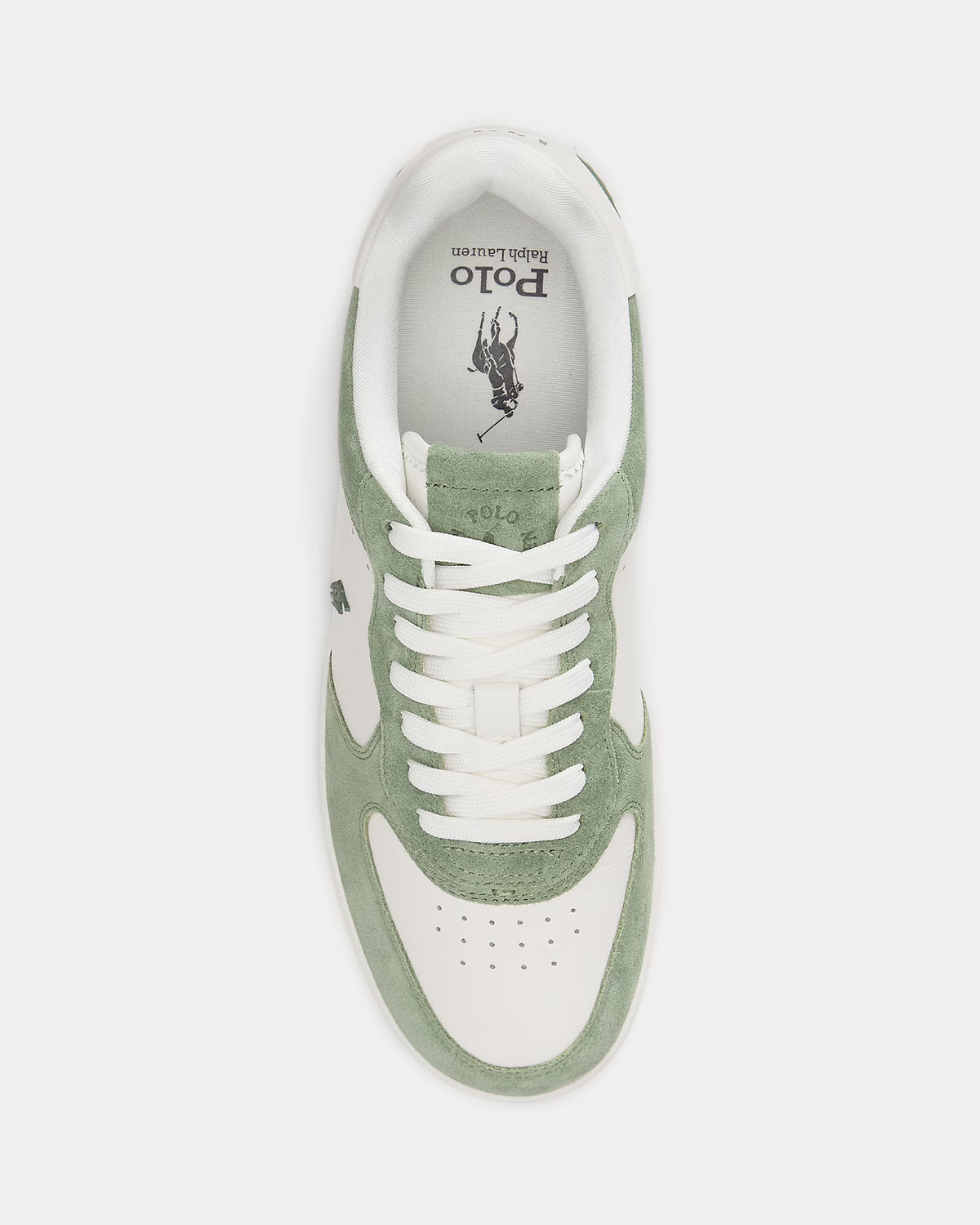 Polo Ralph Lauren miesten lenkkarit  Masters Court Leather-Suede Trainer, Deckwash White/Cargo Green