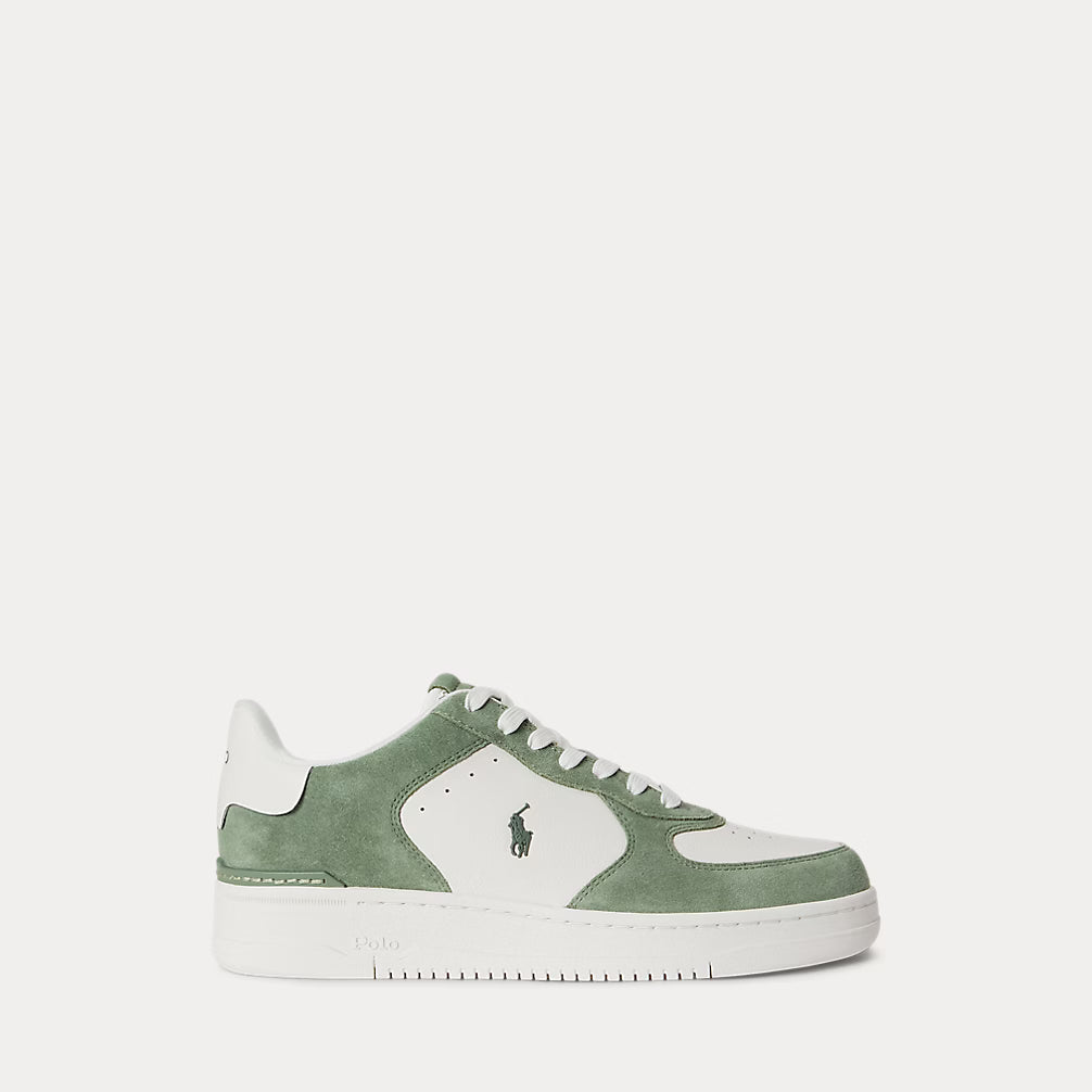Polo Ralph Lauren miesten lenkkarit  Masters Court Leather-Suede Trainer, Deckwash White/Cargo Green