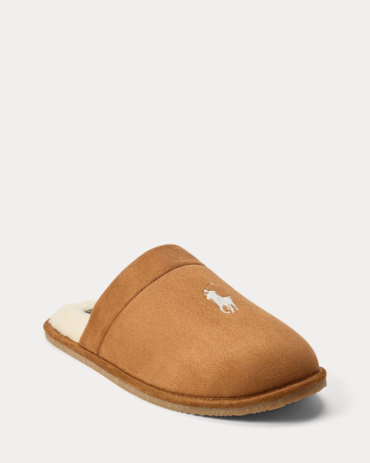 Polo Ralph Lauren miesten tossut Klarence Microsuede Scuff Slipper, konjakinruskea
