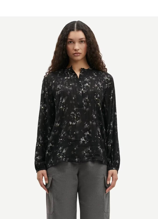 samsoe-and-samsoe-naisten-pusero-saselmas-blouse-musta-kuosi-1