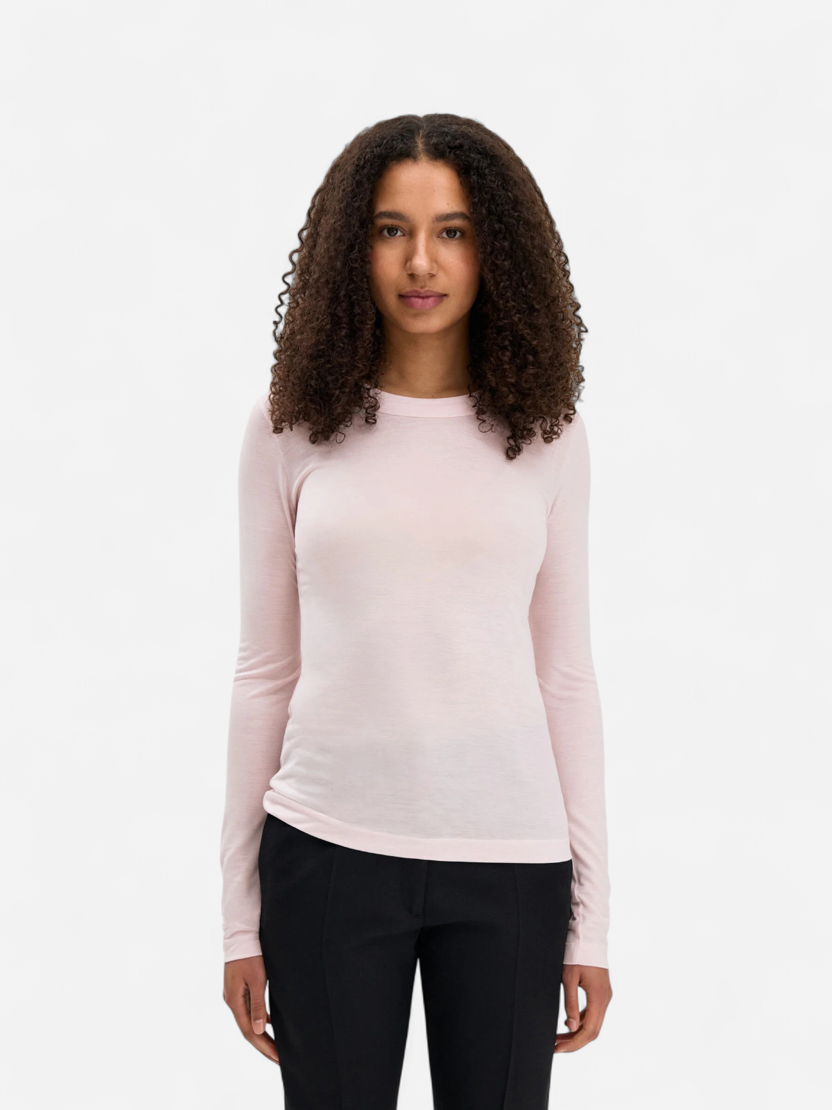 scooped longsleeve top VAALEANPUNAINEN - Kekäle.fi