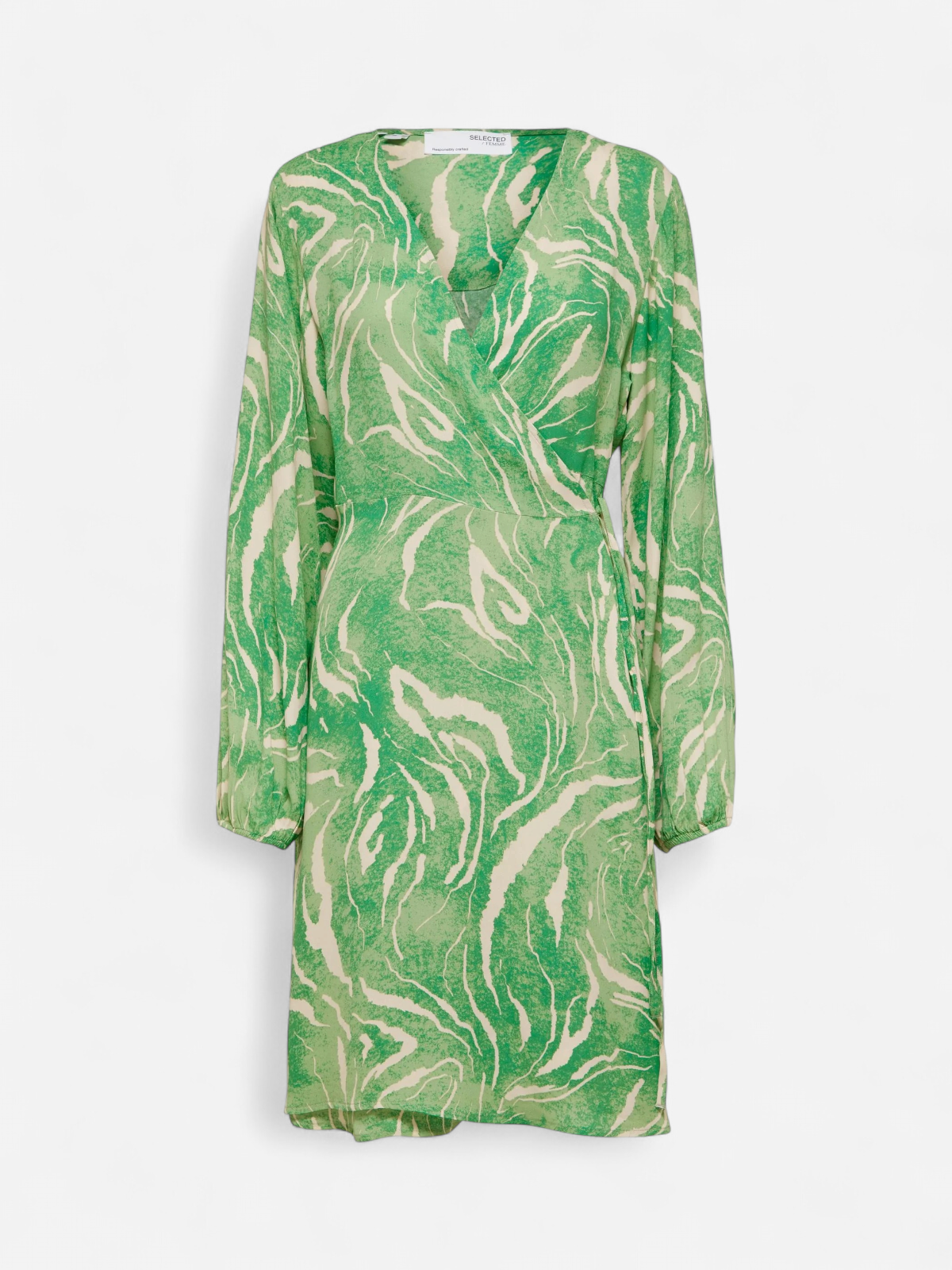 Selected Femme mekko, SLFFIOLA LS AOP SHIRT DRESS Kuosi, Vihreä - Kekäle.fi