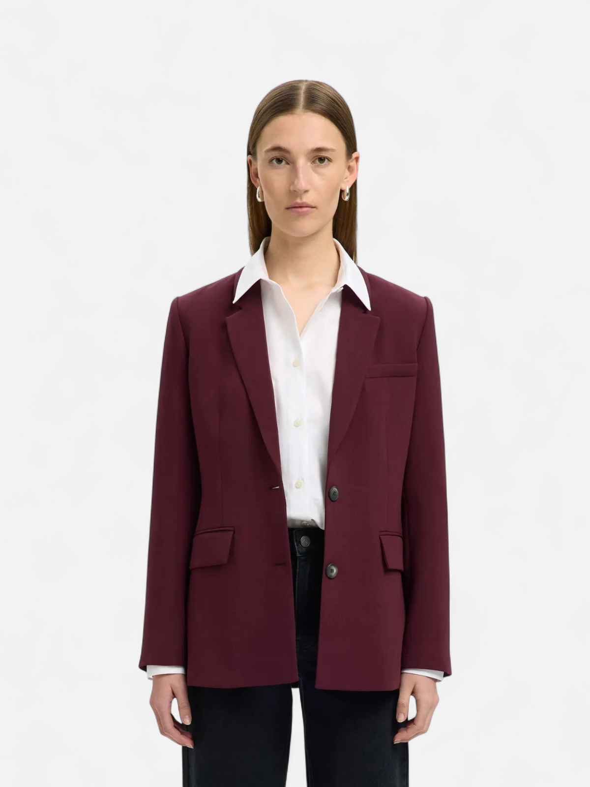 Selected Femme Naisten Bleiseri, AD-SLFRITA LS CLASSIC BLAZER MEL NOOS Fig Melange - Kekäle.fi