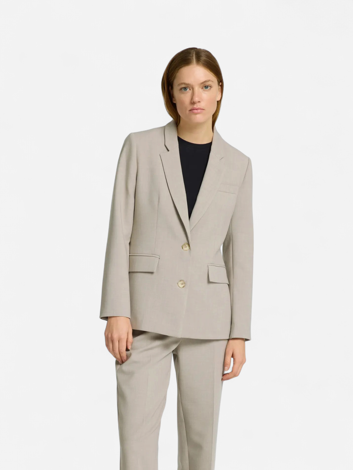 Selected Femme Naisten Bleiseri, AD-SLFRITA LS CLASSIC BLAZER MEL NOOS Island Fossil Melange - Kekäle.fi