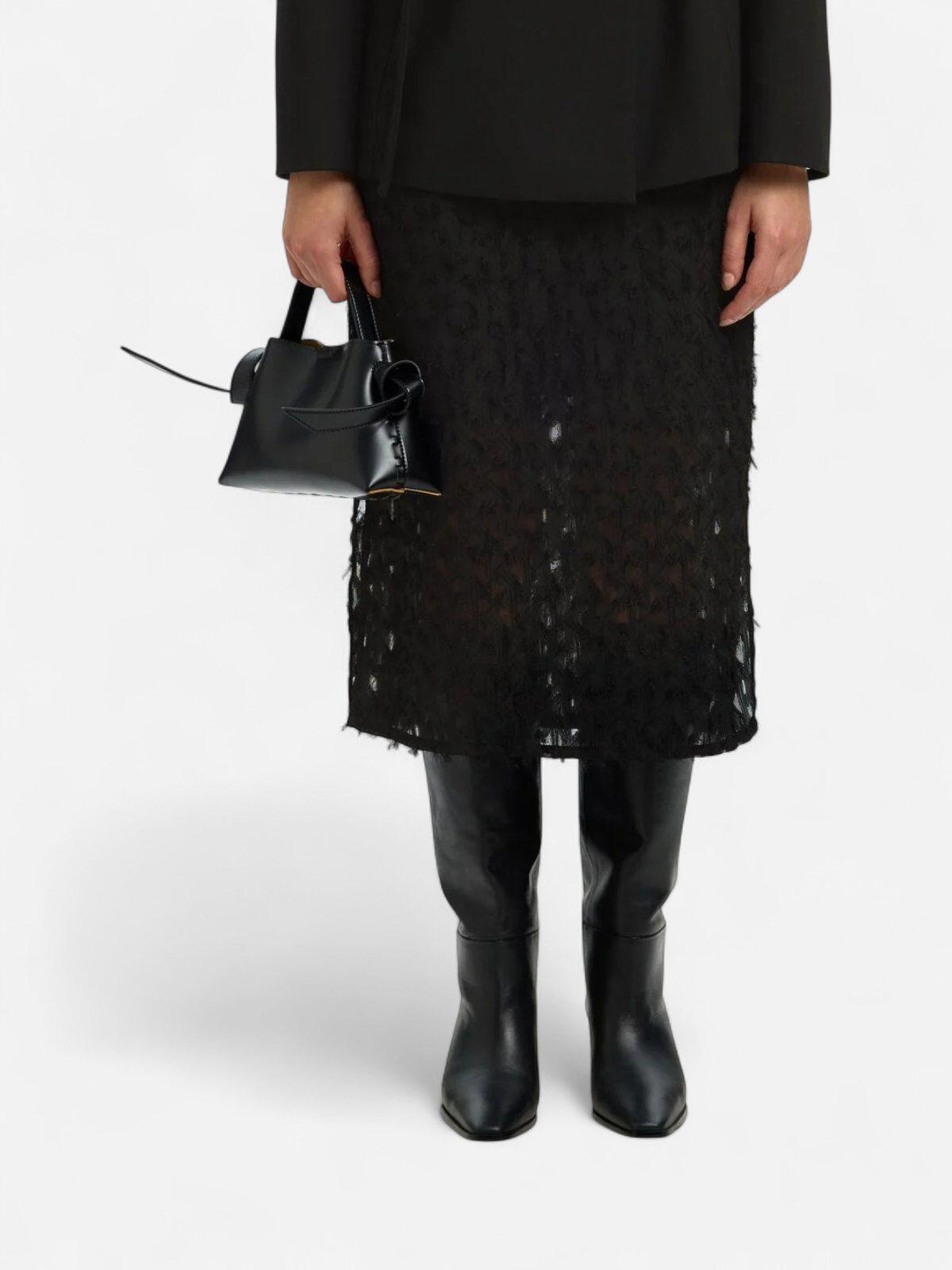 Selected Femme naisten hame, SLFMARION HW MIDI SKIRT B Black - Kekäle.fi