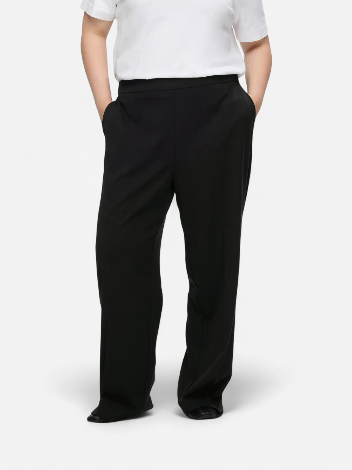 Selected Femme Naisten Housut, SLFEMMA-TARA MW WIDE PANT Black - Kekäle.fi