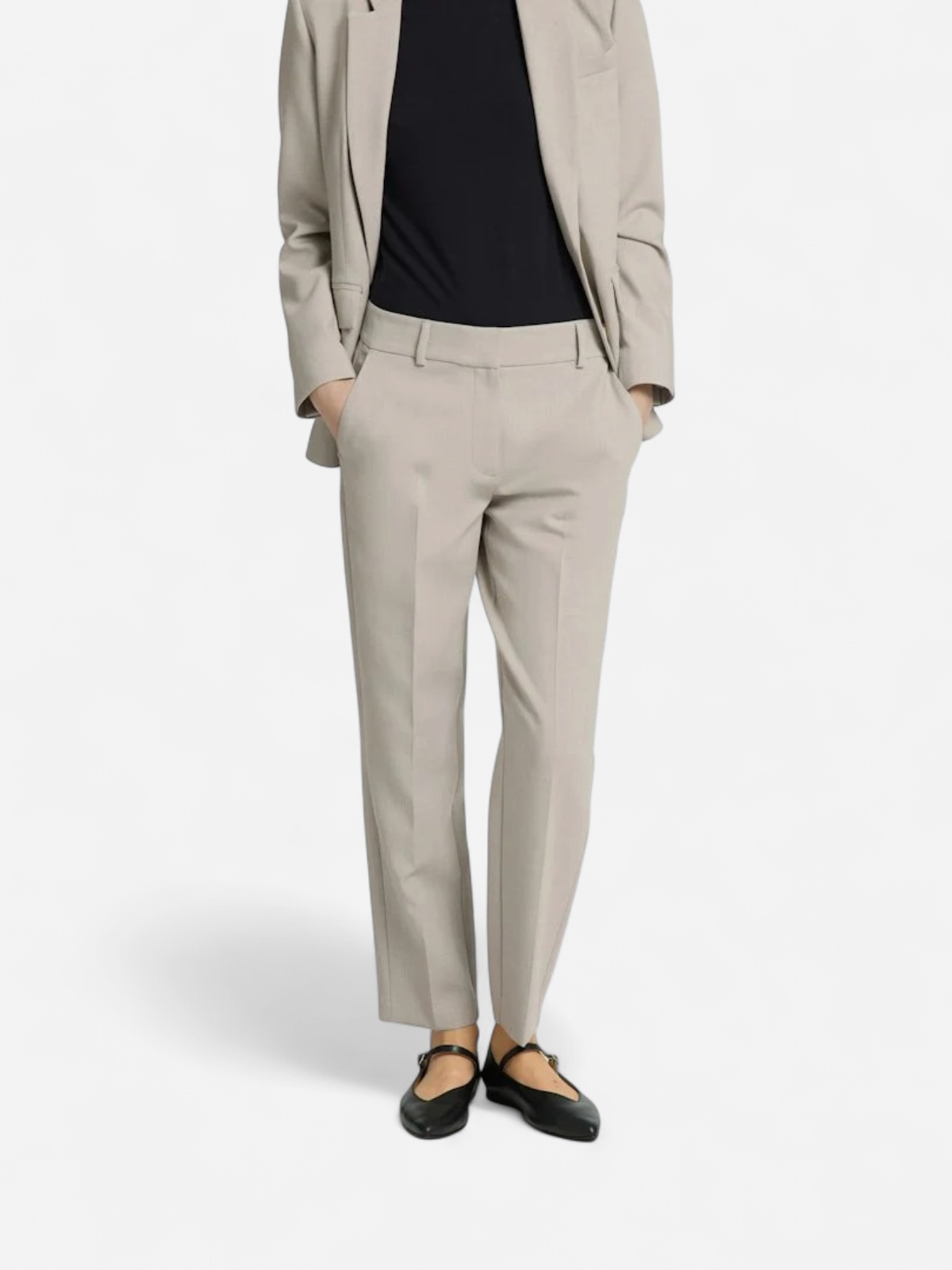 Selected Femme Naisten Housut, SLFRITA-RIA MW CROP PANT MEL NOOS Kitti - Kekäle.fi