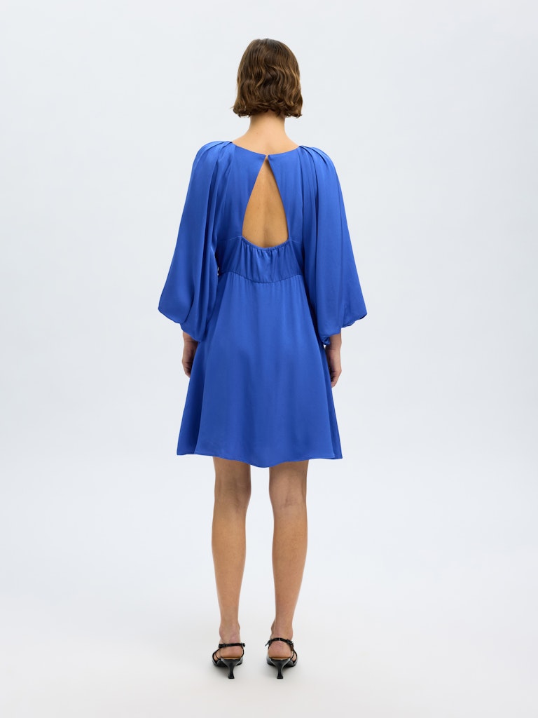 selected-femme-naisten-mekko-slflaurina-3-4-short-open-back-dress-sininen-2
