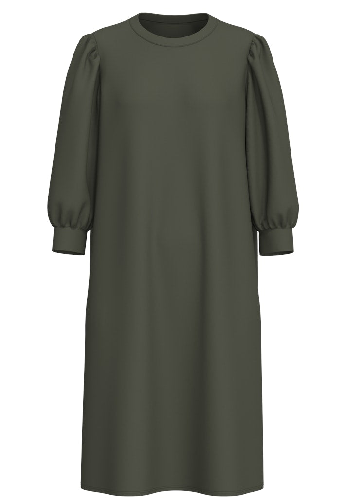 selected-femme-naisten-mekko-slftenny-sweat-dress-tummanvihrea-1