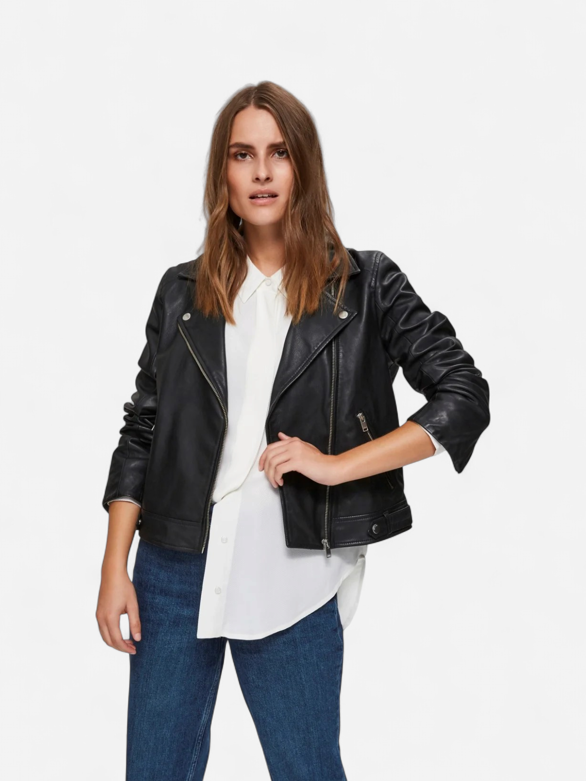Selected Femme Naisten Nahkatakki, Katie Leather Jacket Musta - Kekäle.fi