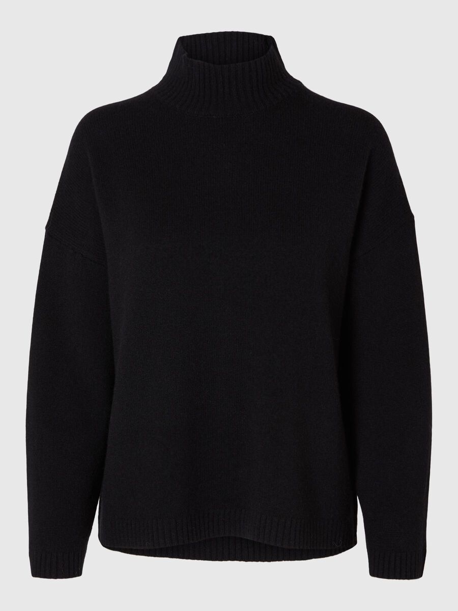 selected-femme-naisten-neule-slfcille-ls-knit-high-neck-musta-1