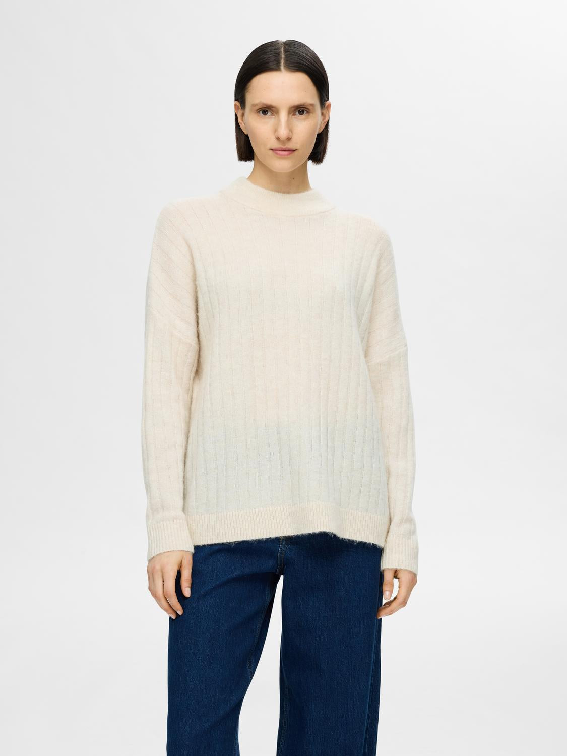 selected-femme-naisten-neule-slfmaline-ls-knit-high-neck-luonnonvalkoinen-1