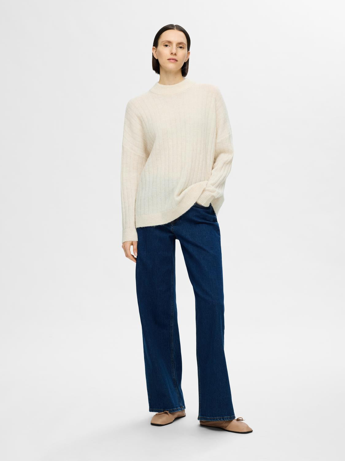 selected-femme-naisten-neule-slfmaline-ls-knit-high-neck-luonnonvalkoinen-5