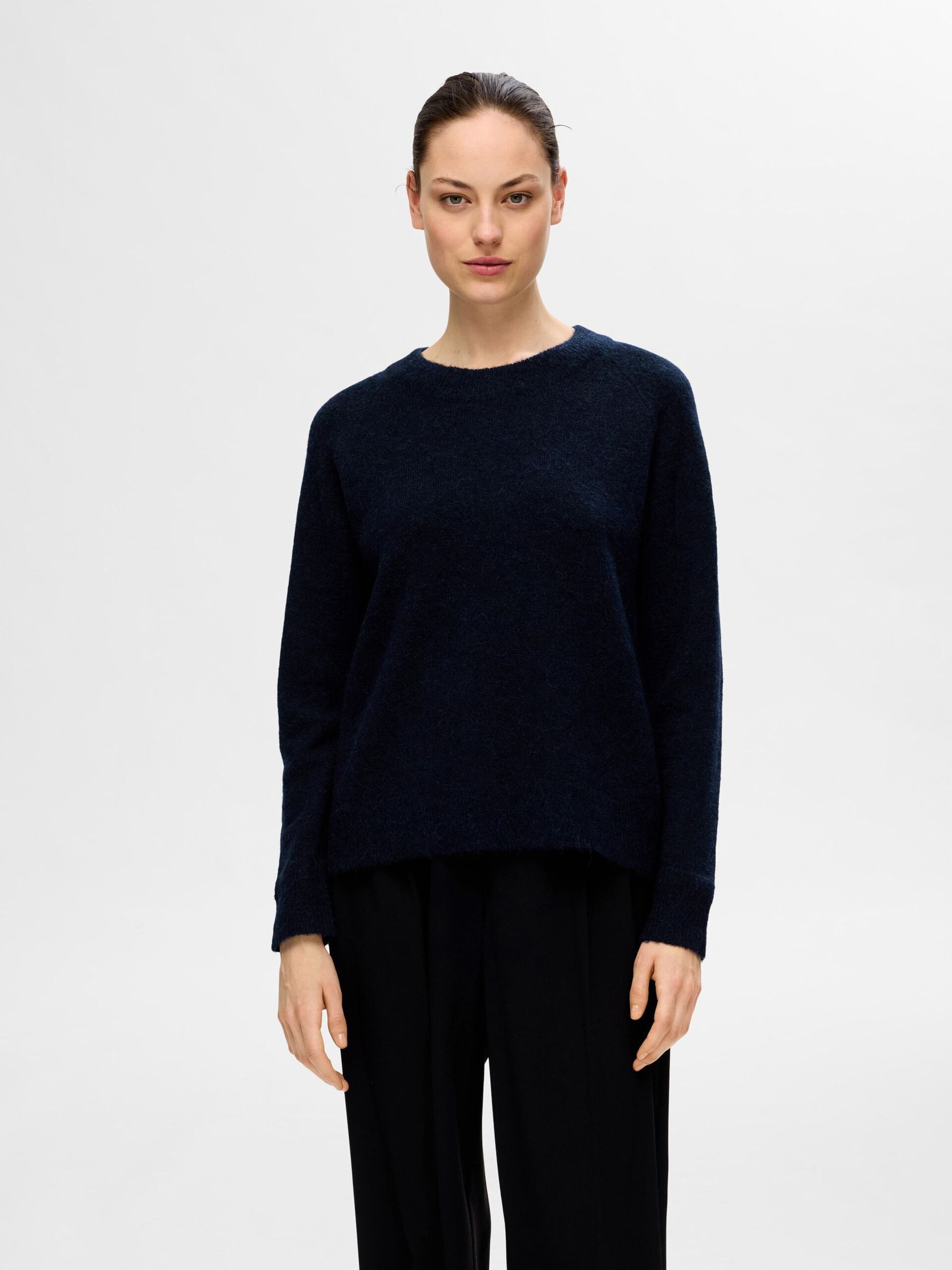 selected-femme-naisten-neulepaita-lulu-ls-knit-o-neck-tummansininen-1