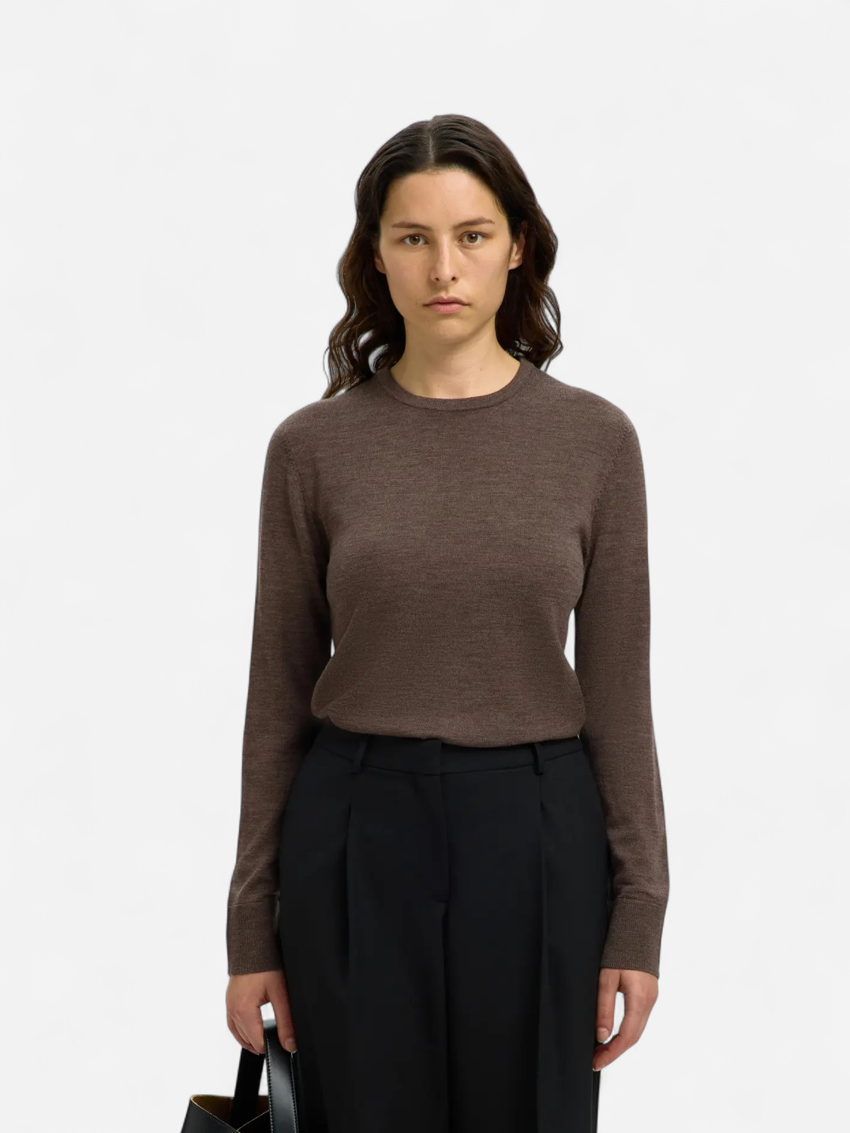 Selected Femme Naisten Neulepaita, Slfthea LS Knit Merino O-Neck Noos Delicioso - Kekäle.fi