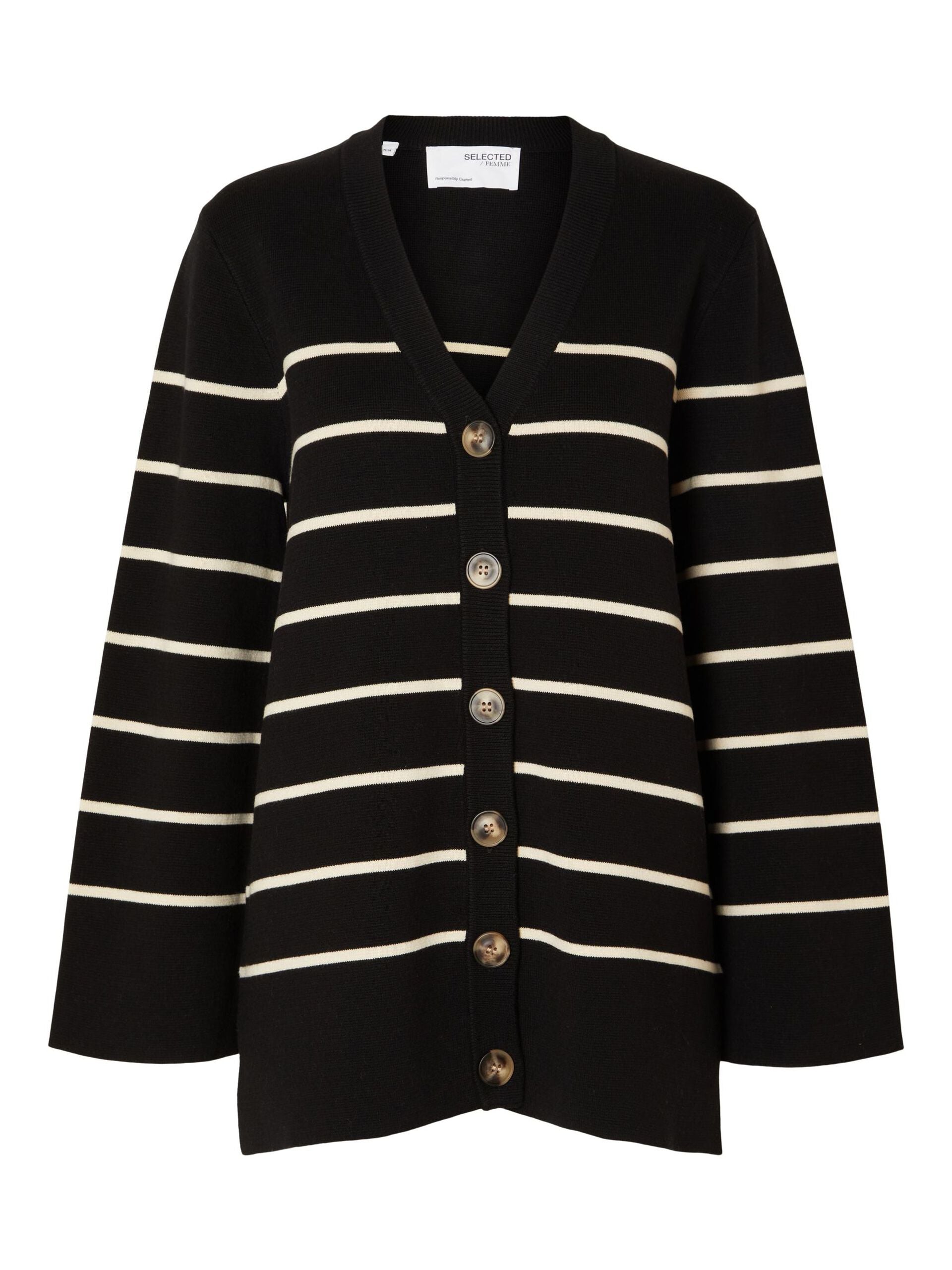 selected-femme-naisten-neuletakki-k-slfliva-ls-long-knit-cardigan-noos-raidallinen-musta-3
