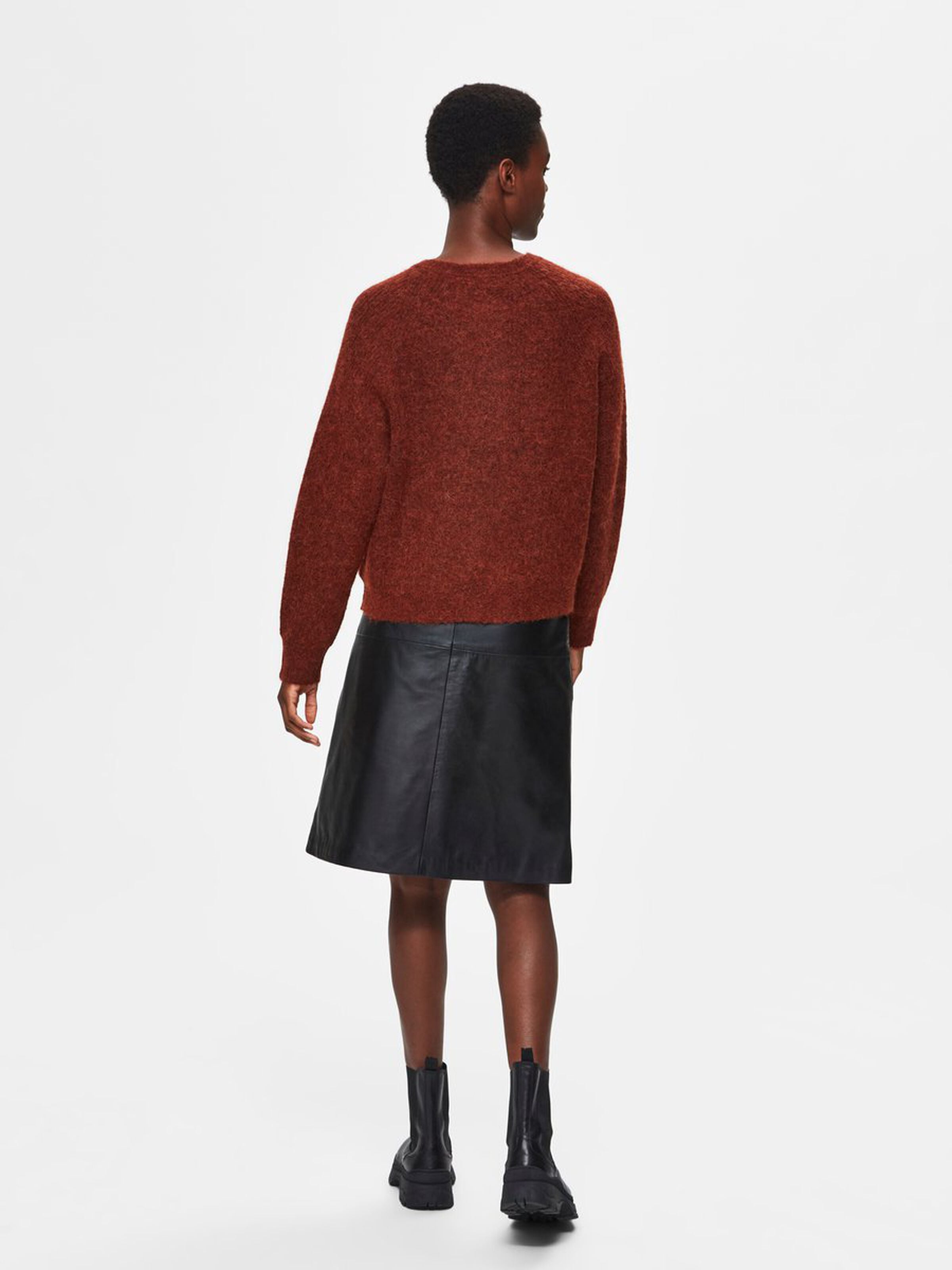 selected-femme-naisten-neuletakki-lulu-ls-knit-short-cardigan-poltettu-oranssi-2