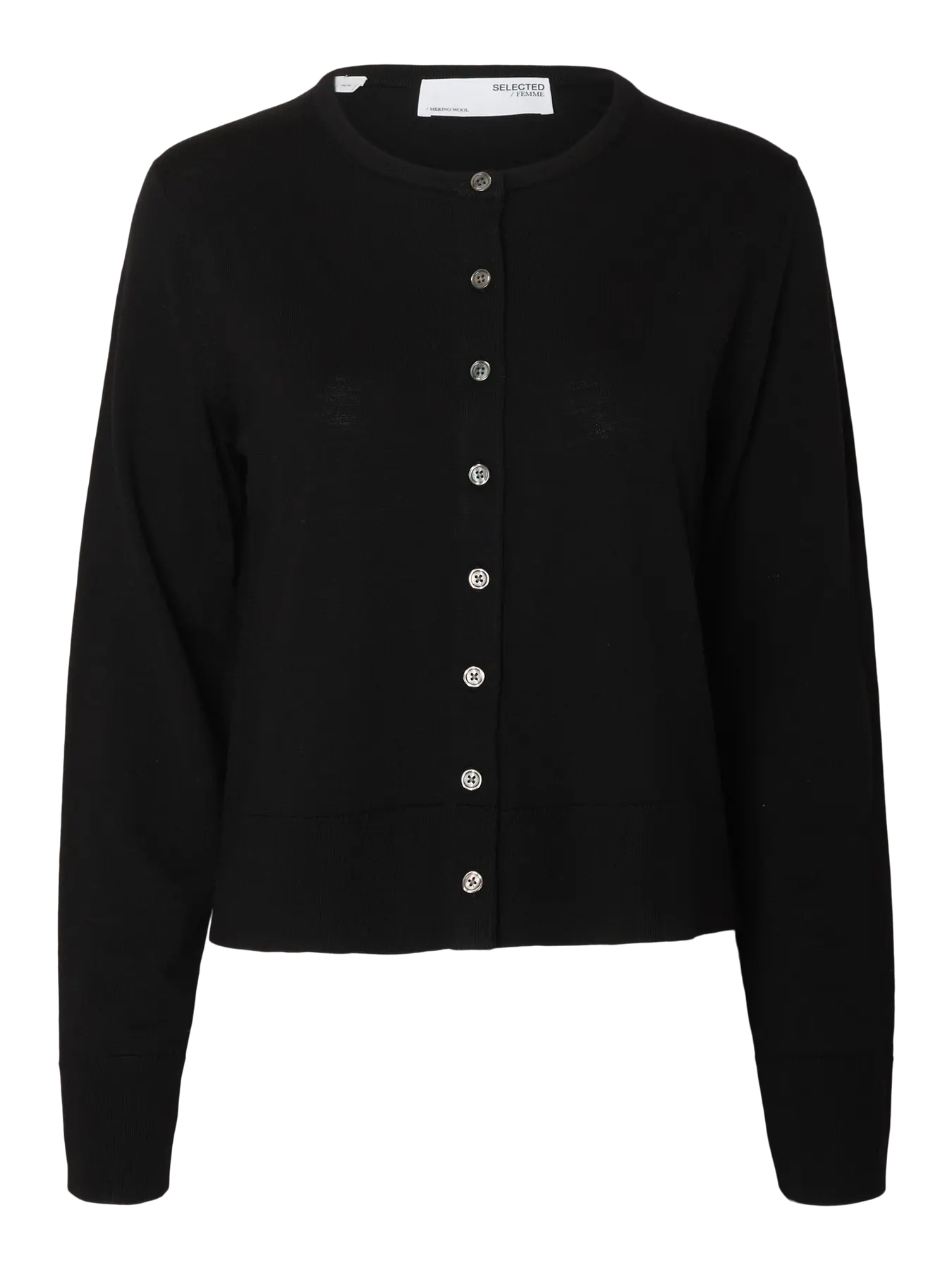 selected-femme-naisten-neuletakki-slfthea-ls-knit-merino-cardigan-noos-black-3