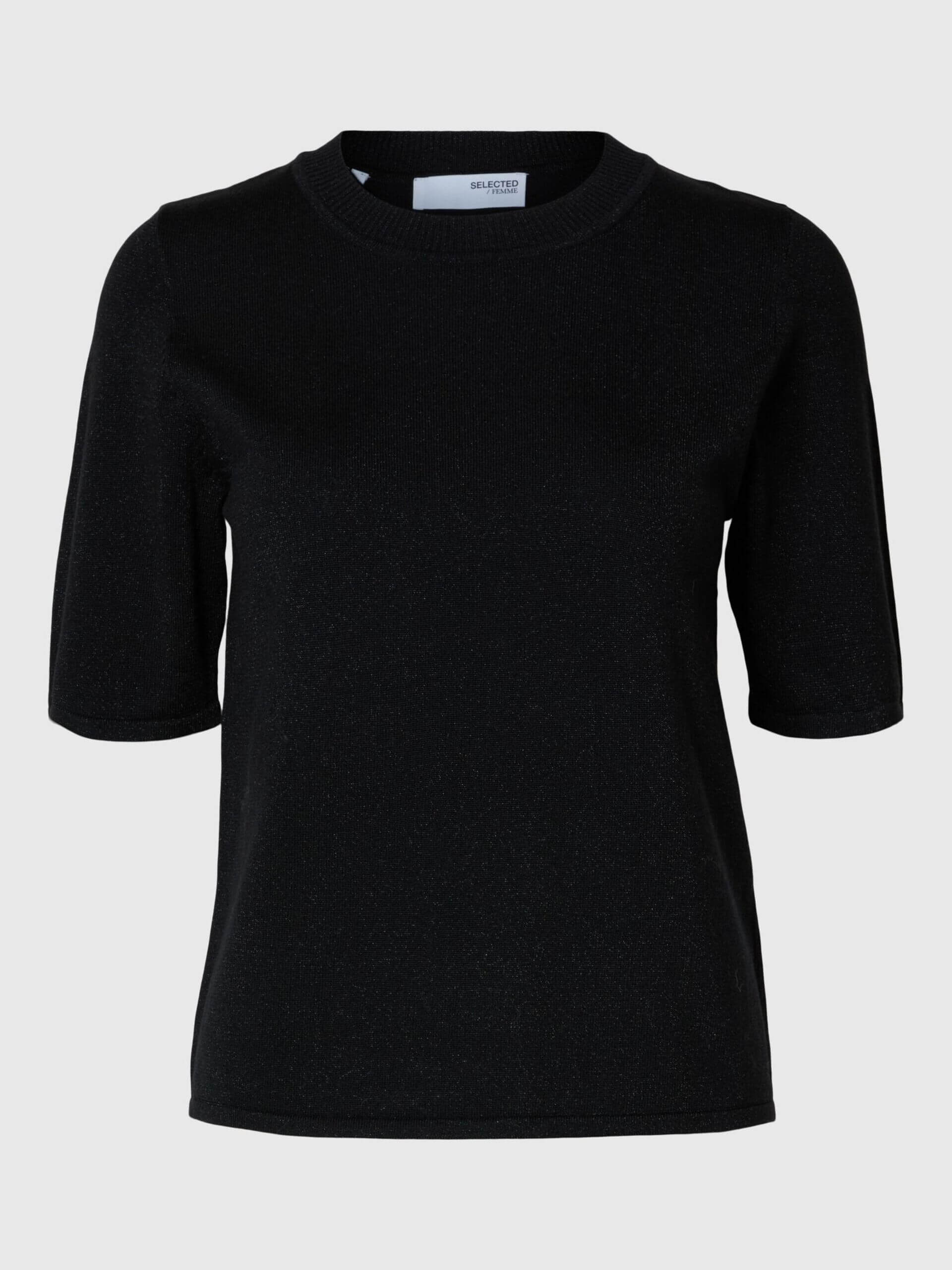 selected-femme-naisten-neuletoppi-2-4-knit-o-neck-musta-1