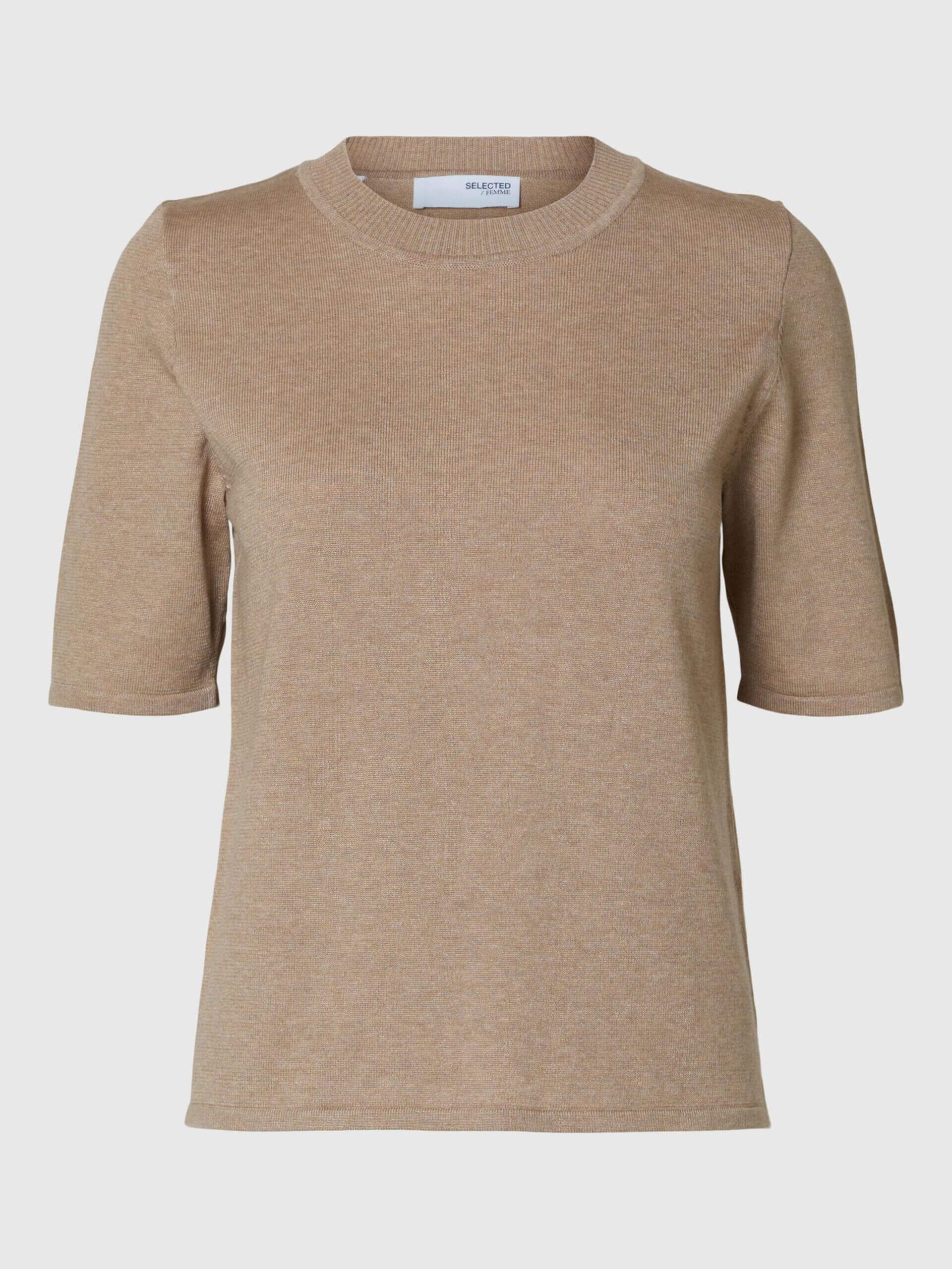 selected-femme-naisten-neuletoppi-2-4-knit-o-neck-vaalea-beige-1