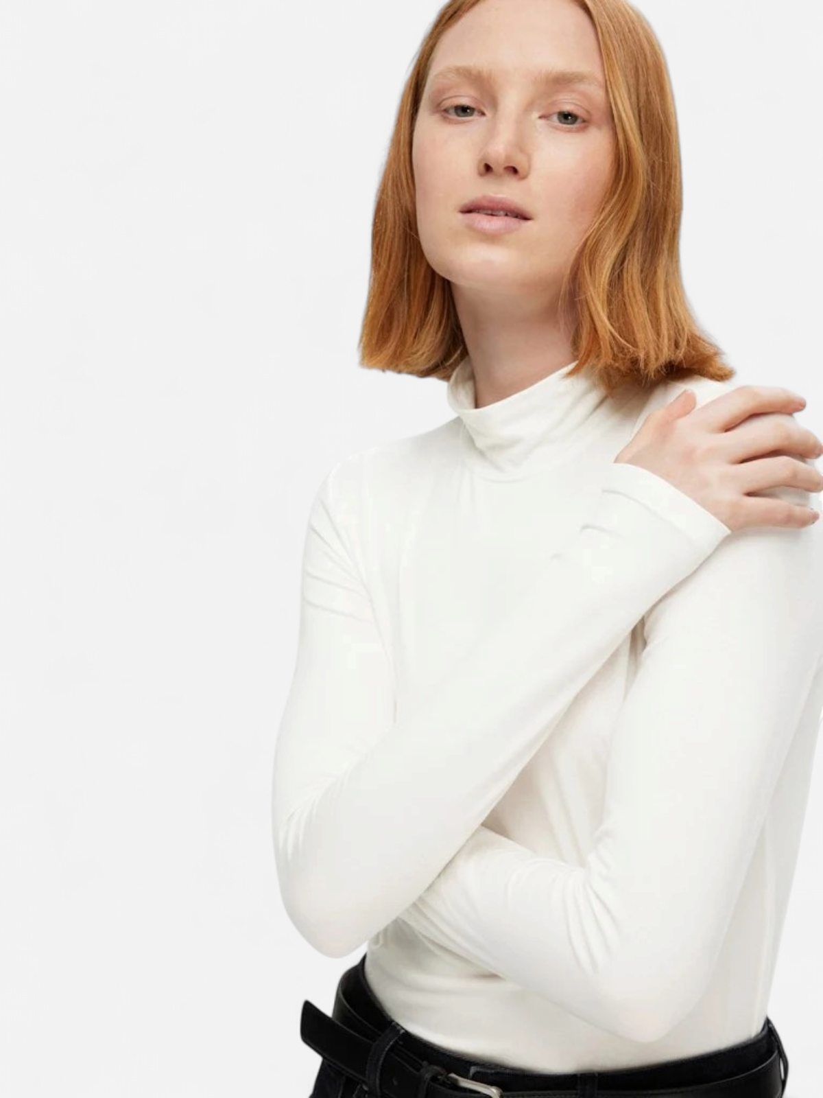 Selected Femme Naisten Paita, SLFMANJA LS HIGH NECK NOOS Snow White - Kekäle.fi