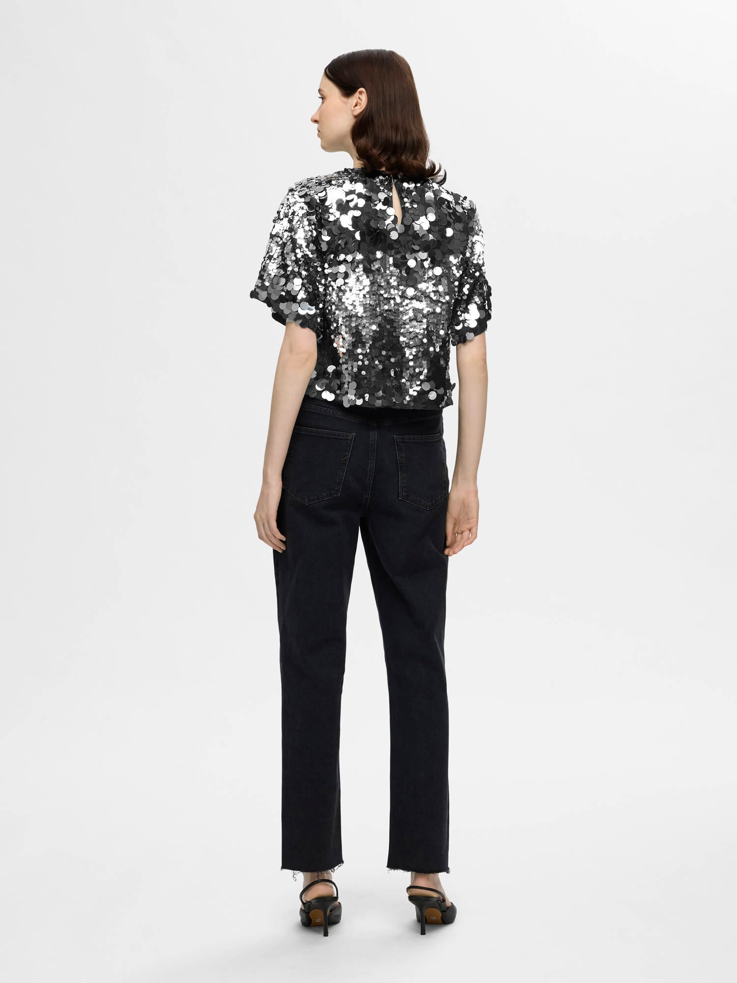 selected-femme-naisten-pusero-slftana-3-4-sequins-top-hopeanharmaa-3