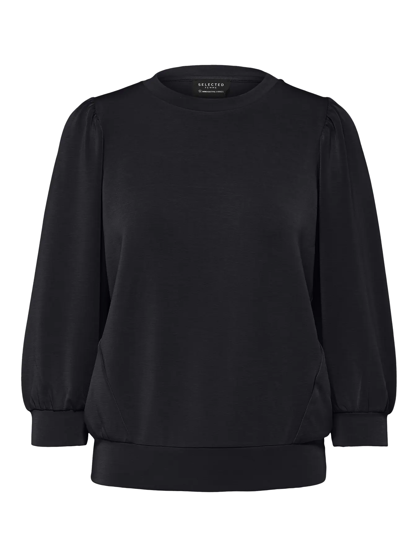 selected-femme-naisten-pusero-slftenny-3-4-sweat-top-noos-black-3