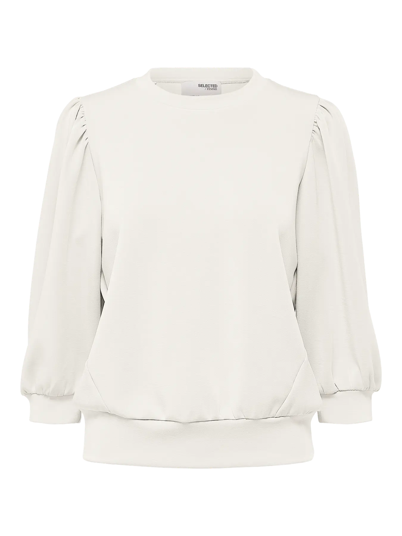 selected-femme-naisten-pusero-slftenny-3-4-sweat-top-noos-snow-white-3