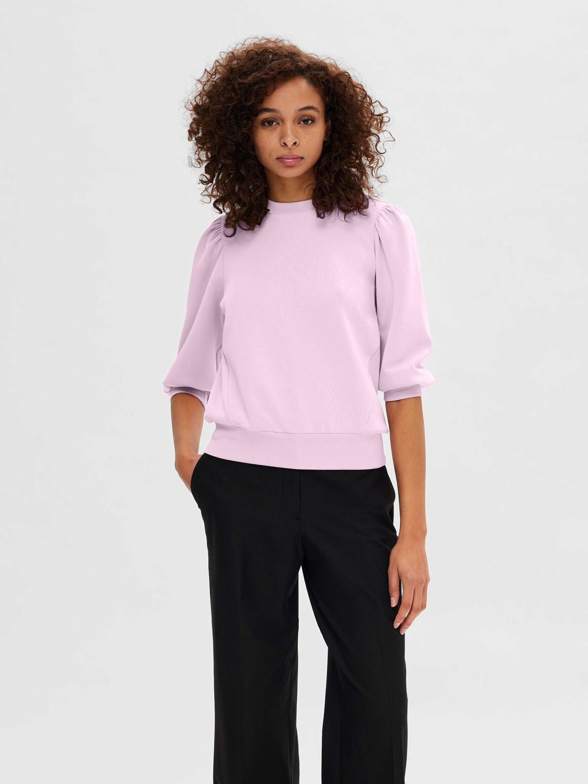 selected-femme-naisten-pusero-slftenny-3-4-sweat-top-noos-vaaleanpunainen-1