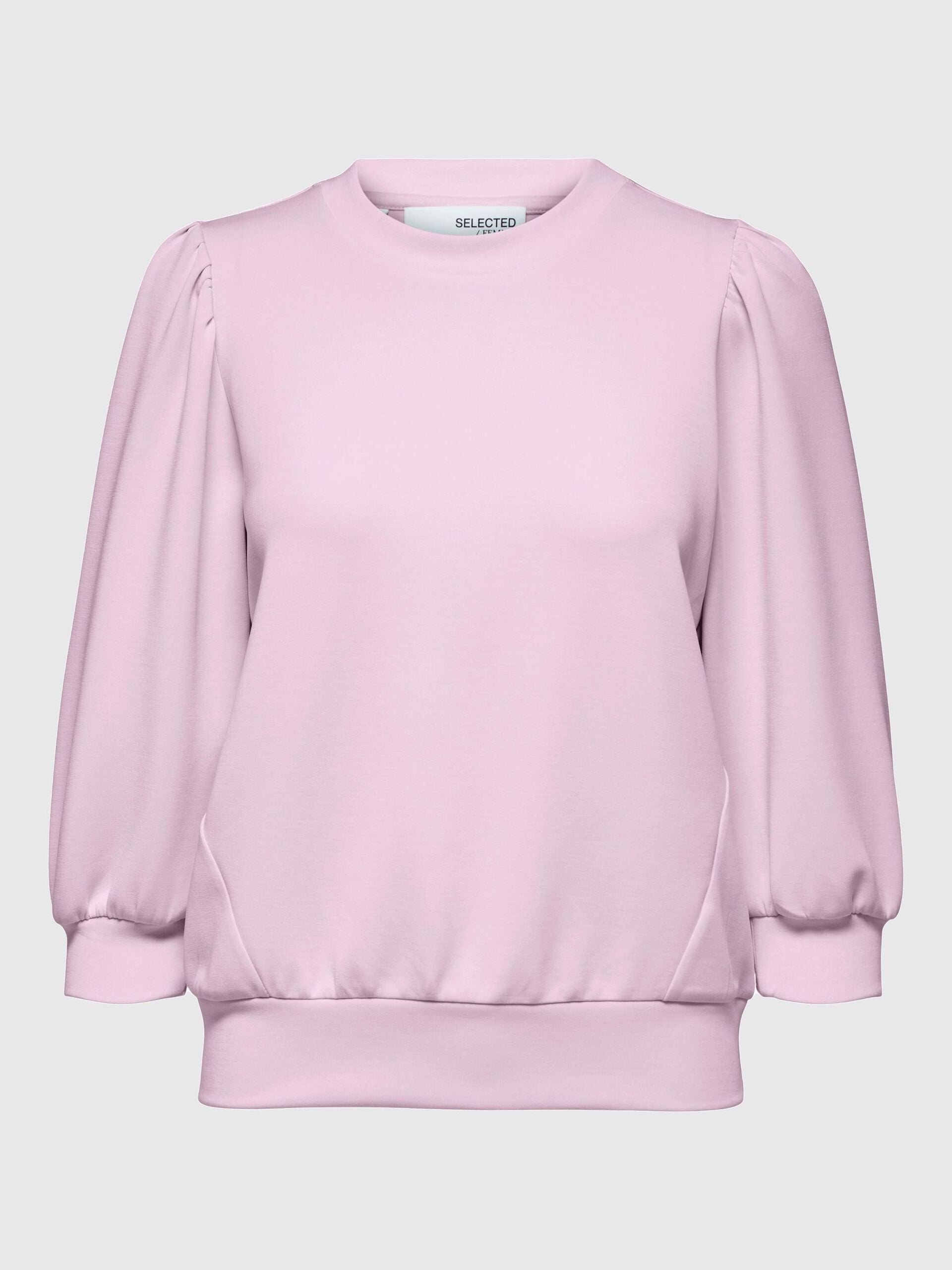 selected-femme-naisten-pusero-slftenny-3-4-sweat-top-noos-vaaleanpunainen-2