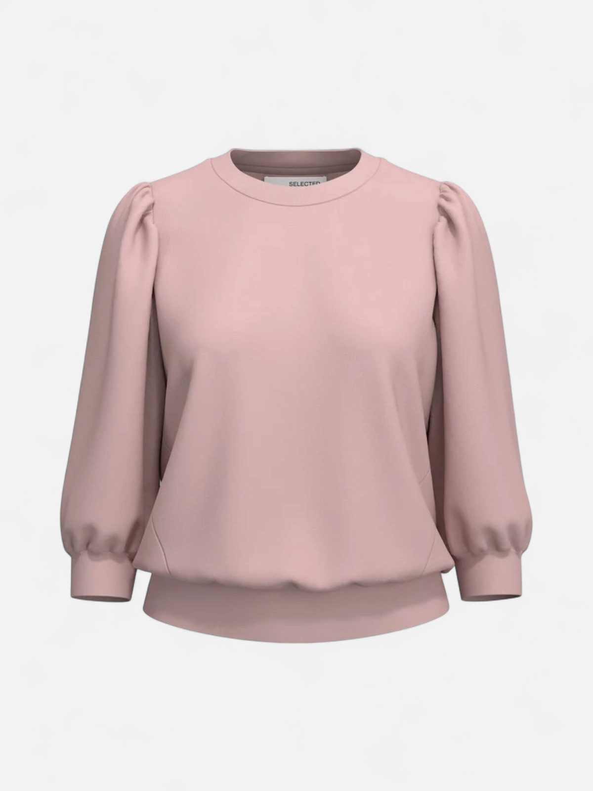 Selected Femme Naisten Pusero, SLFTENNY 3/4 SWEAT TOP NOOS Vaaleanpunainen - Kekäle.fi