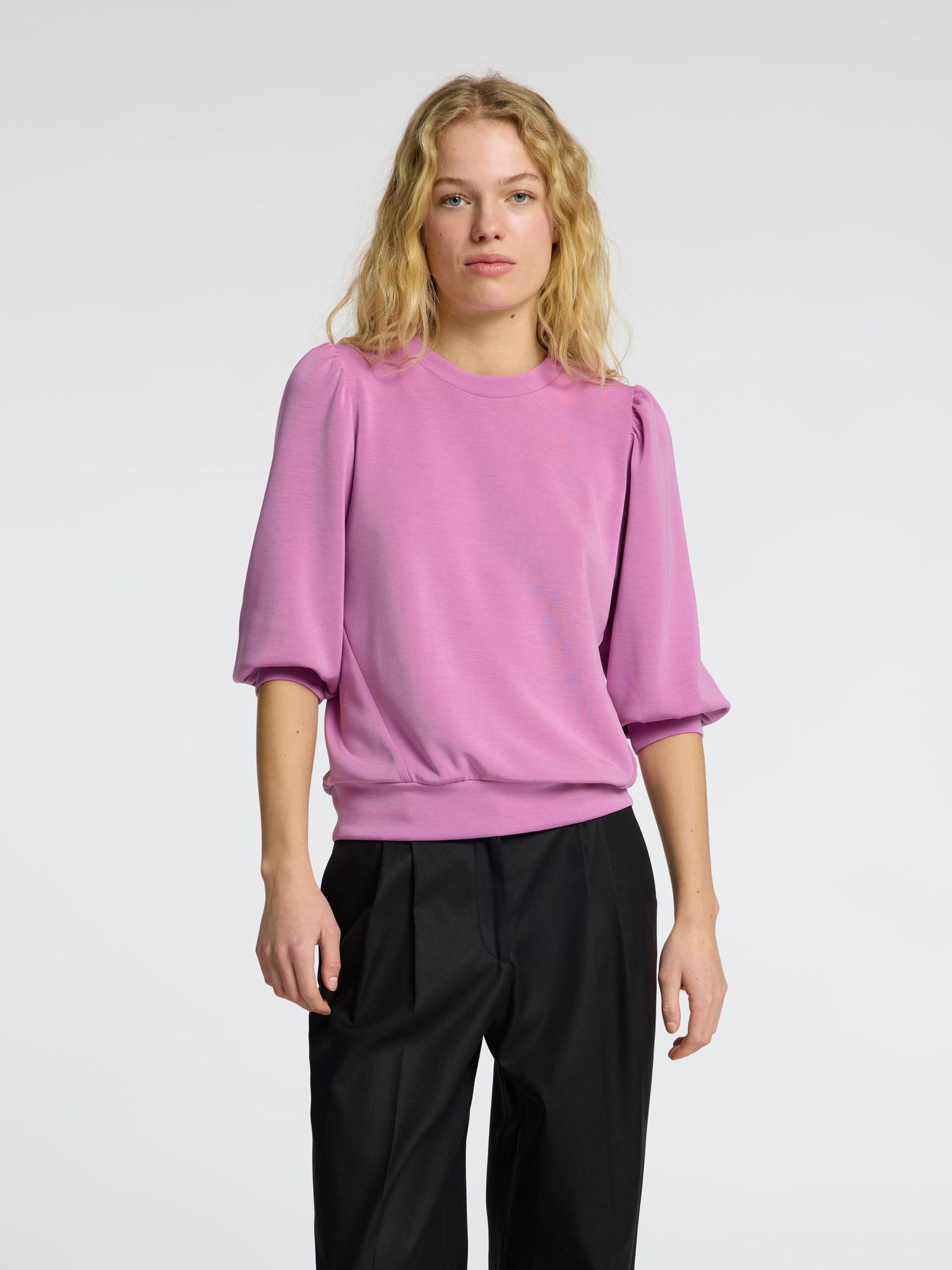 selected-femme-naisten-pusero-slftenny-3-4-sweat-top-noos-vadelma-1