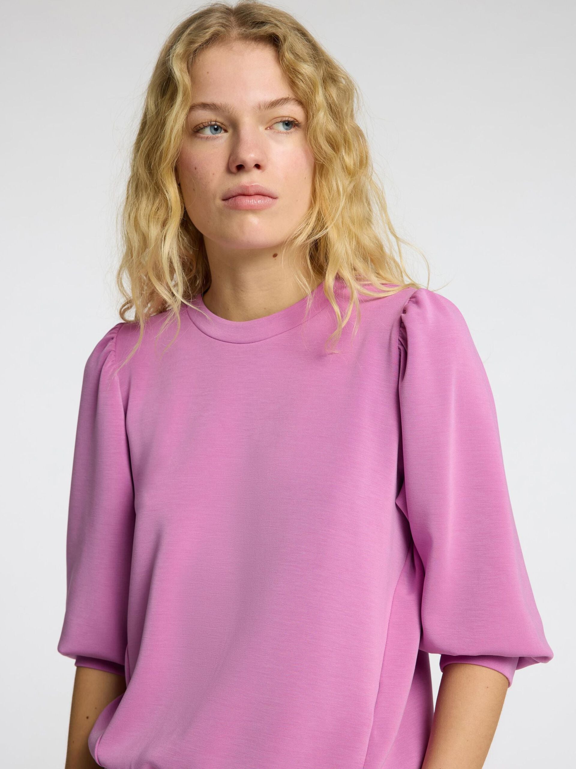 selected-femme-naisten-pusero-slftenny-3-4-sweat-top-noos-vadelma-4