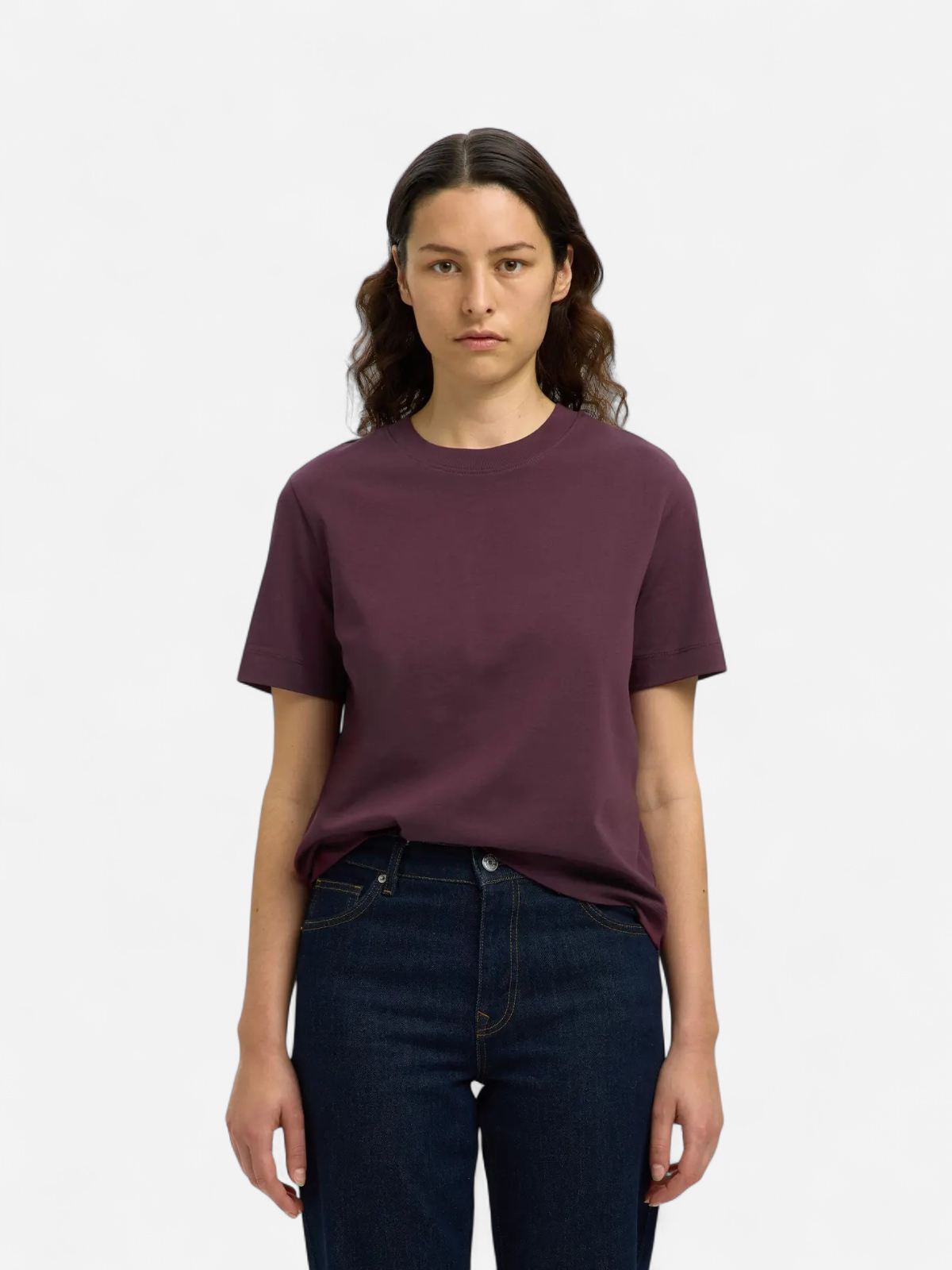 Selected Femme Naisten T-Paita, SLFESSENTIAL SS BOXY TEE NOOS Fig - Kekäle.fi