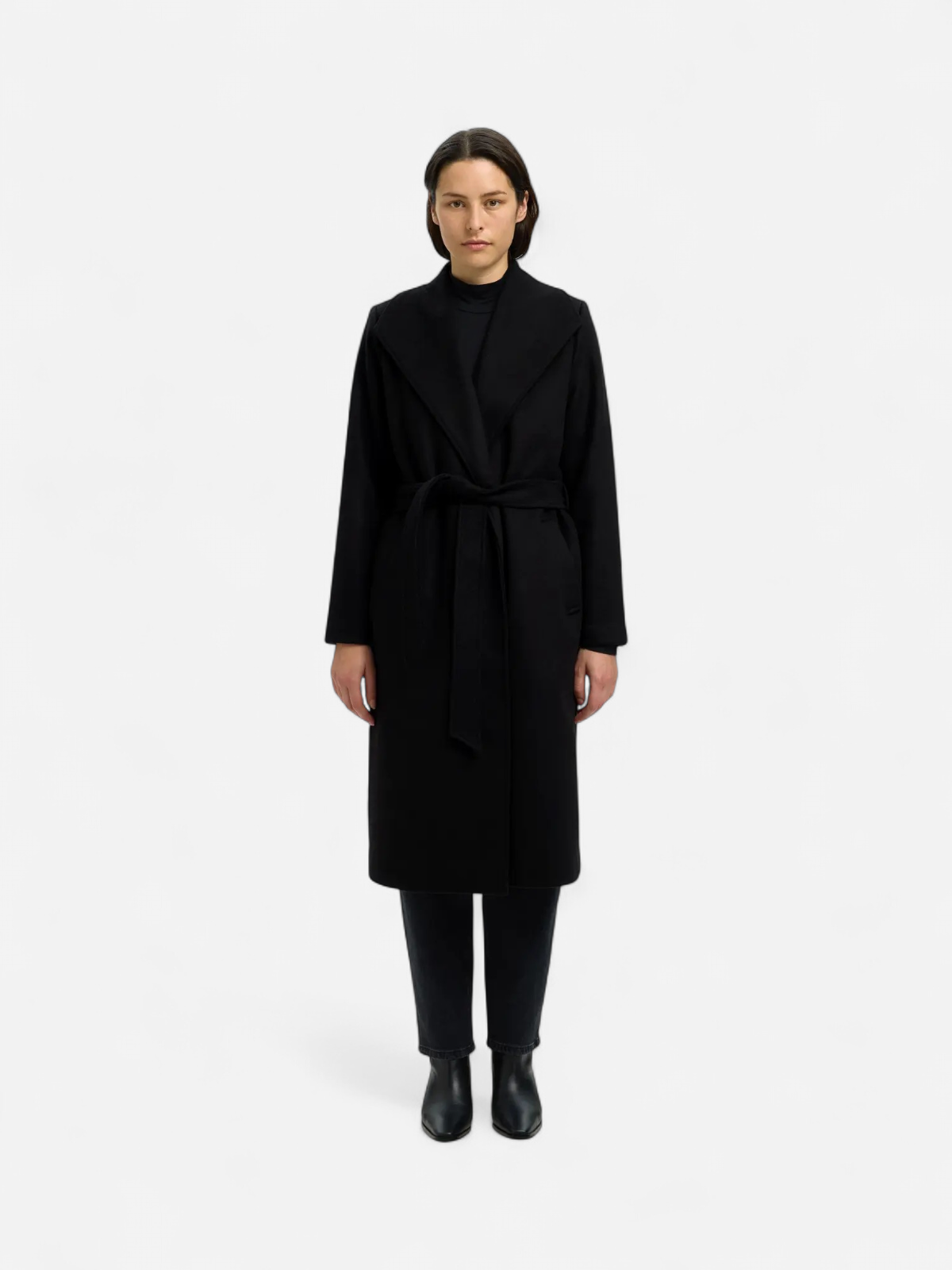 Selected Femme naisten takki SLFROSA LANO COAT, musta - Kekäle.fi