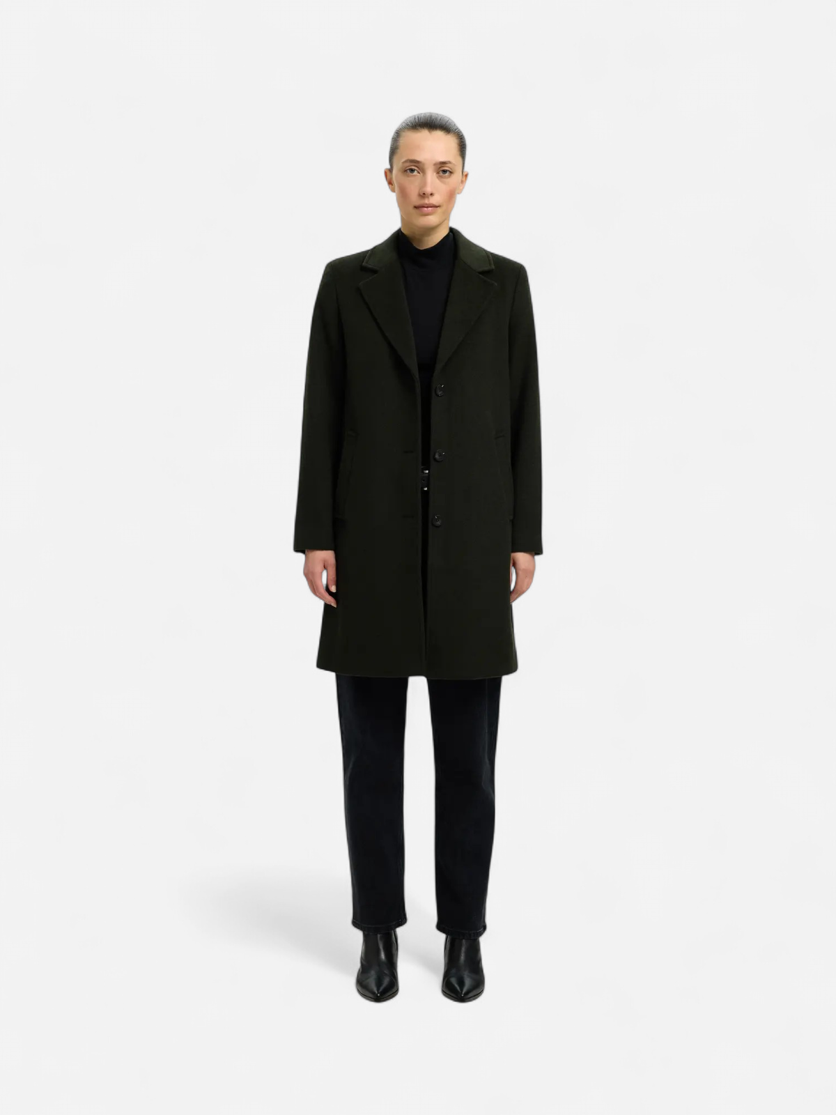 Selected Femme naisten takki, SLFSASJA LANO COAT  Deep Depths Melange - Kekäle.fi