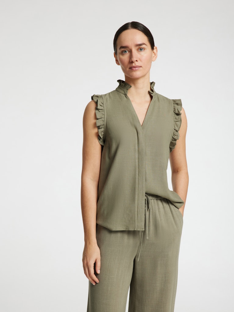 selected-femme-naisten-toppi-slfviva-sl-ruffle-top-khaki-5