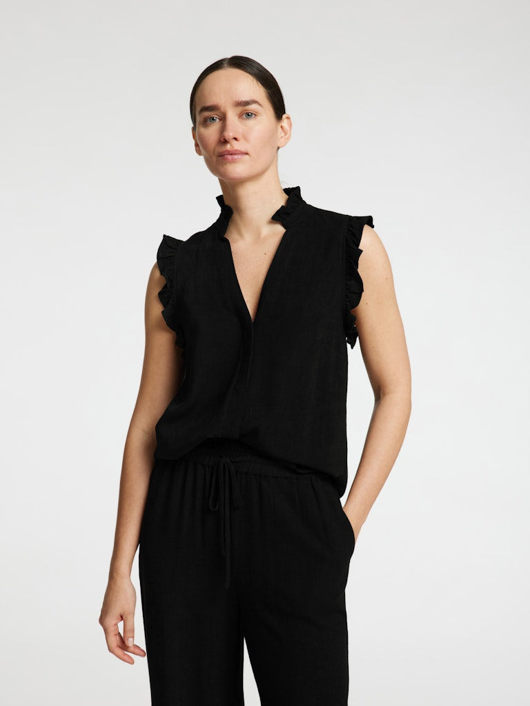 selected-femme-naisten-toppi-slfviva-sl-ruffle-top-musta-6