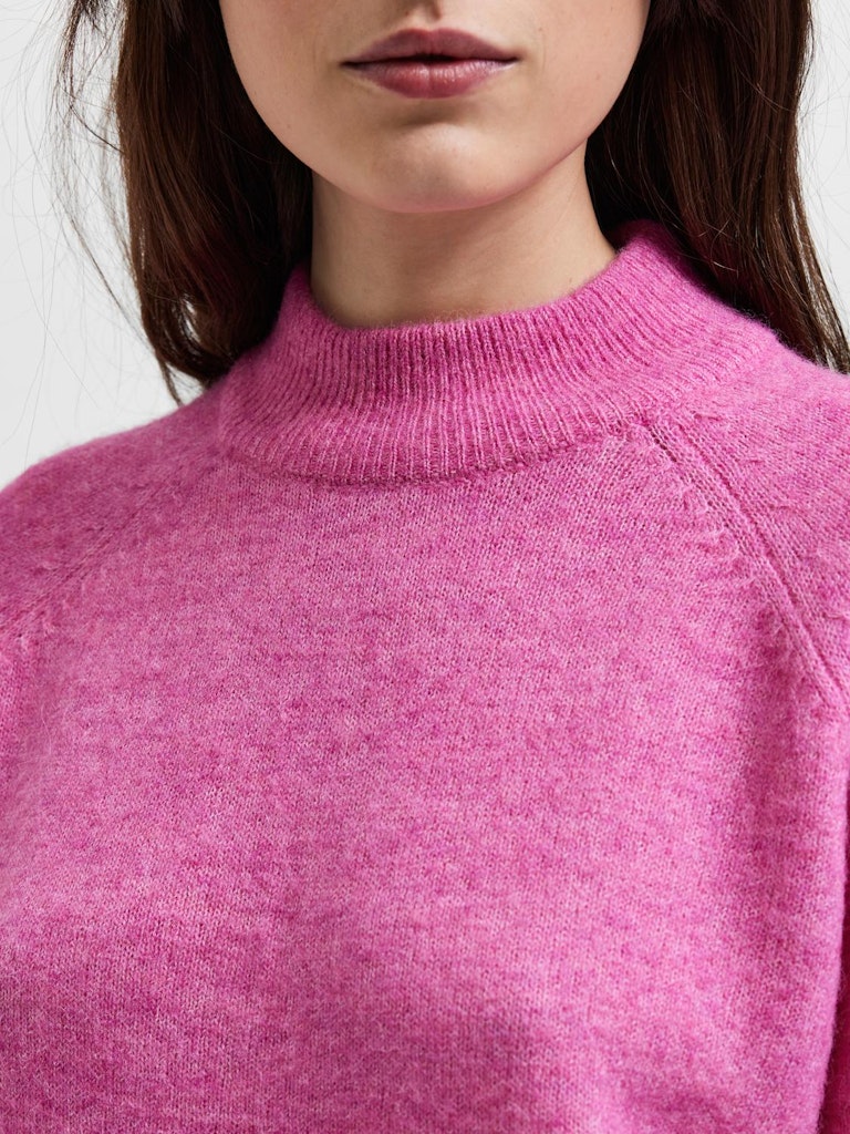 selected-femme-naisten-villapaita-slflulu-ls-knit-high-neck-noos-pinkki-4