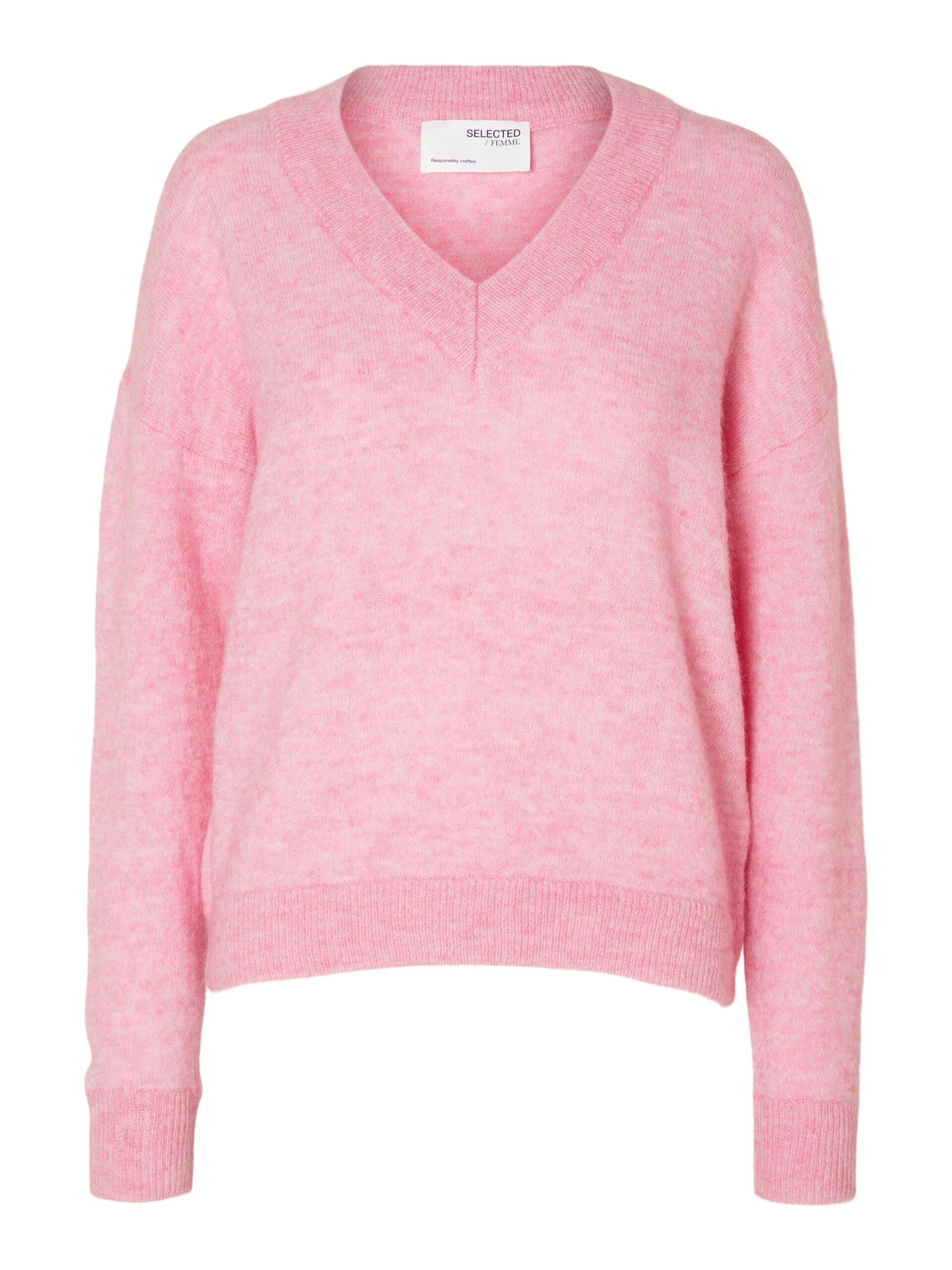 selected-femme-neule-slfmaline-ls-knit-v-neck-vaaleanpunainen-3