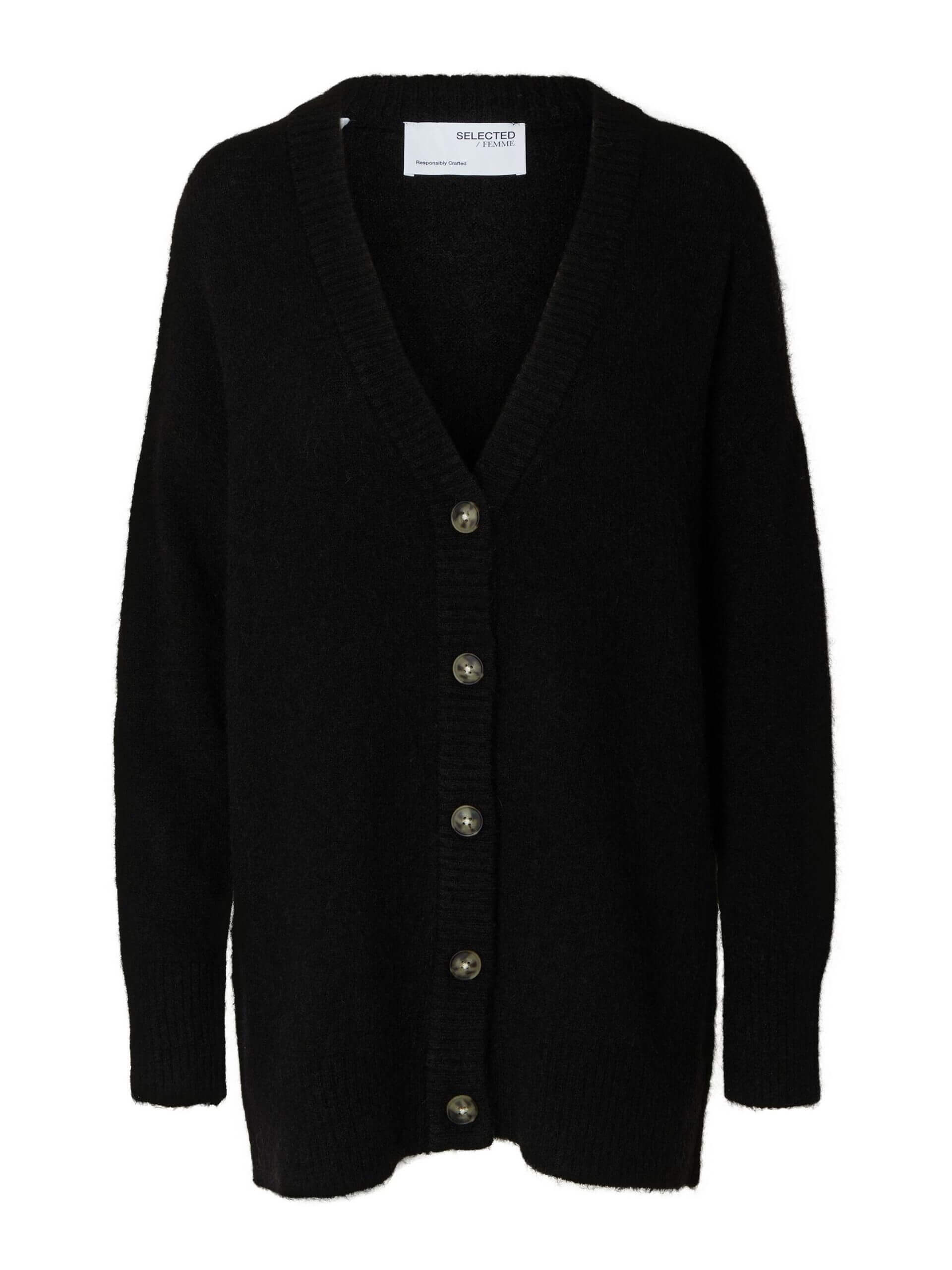 selected-femme-neuletakki-slfmaline-ls-knit-long-musta-3