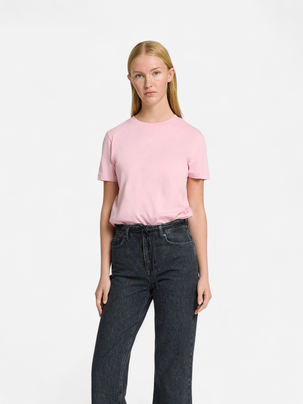 Selected Femme t-paita, SLFMYESSENTIAL SS O-NECK TEE Vaaleanpunainen - Kekäle.fi