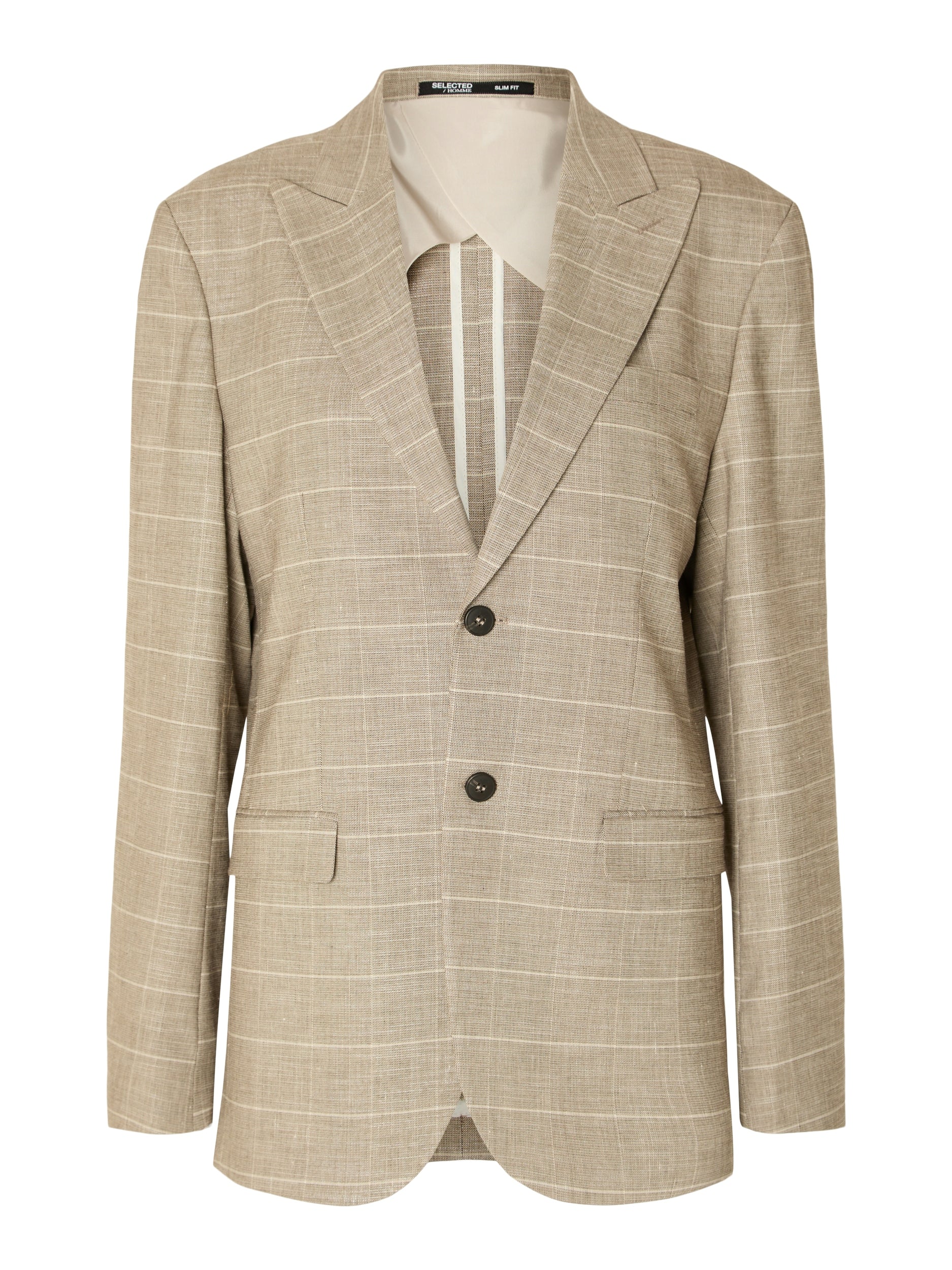 selected-miesten-bleiseri-slim-oasis-sand-check-nos-ruskea-ruutu-4