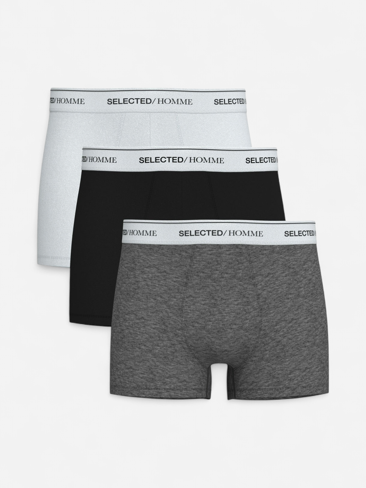 Selected miesten bokserit, LIAM 3-PACK TRUNK Mustavalkoinen - Kekäle.fi