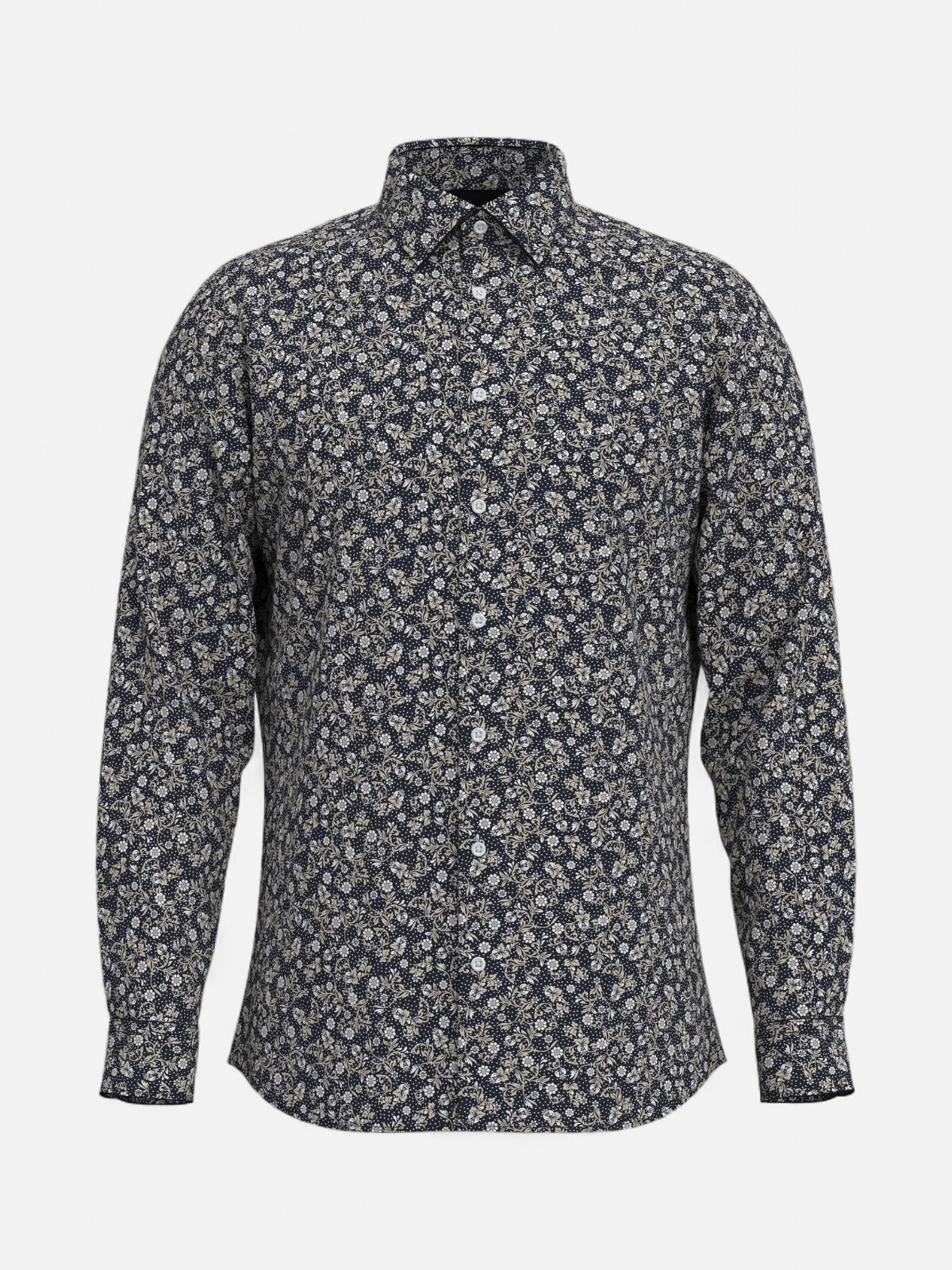 Selected Miesten Kauluspaita, SLIM PERFORMANCE AOP SHIRT Sky Captain Blue Floral - Kekäle.fi
